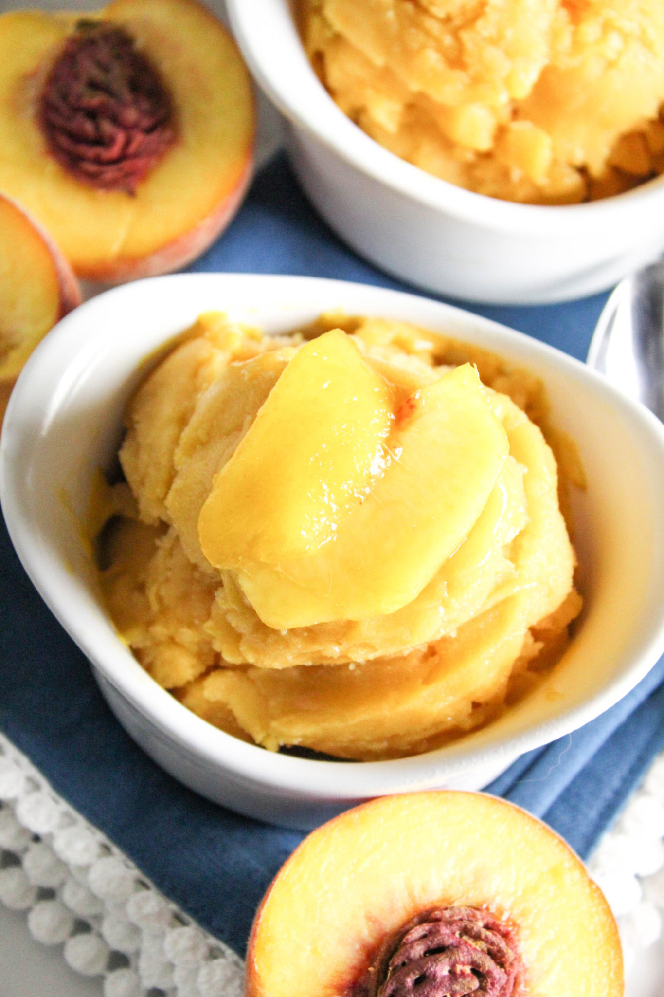 No Churn Dairy Free Fresh Peach Sorbet