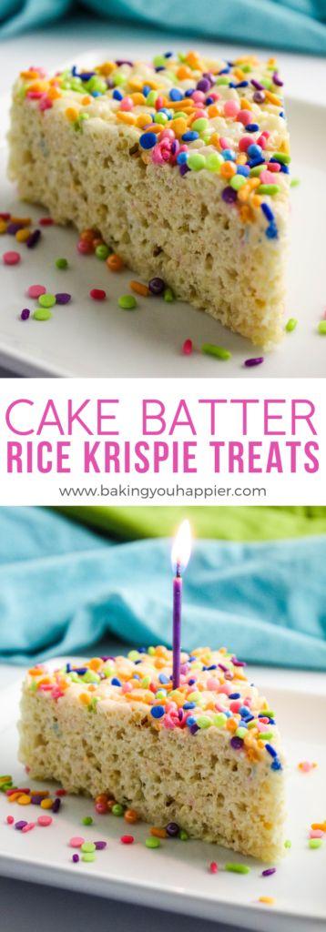 Cake Batter Rice Krispie Treats