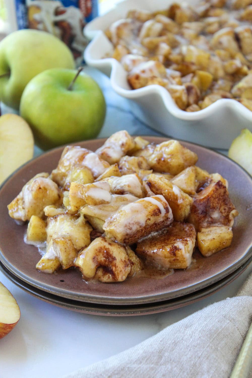 Easy apple fritter cinnamon roll bake recipe