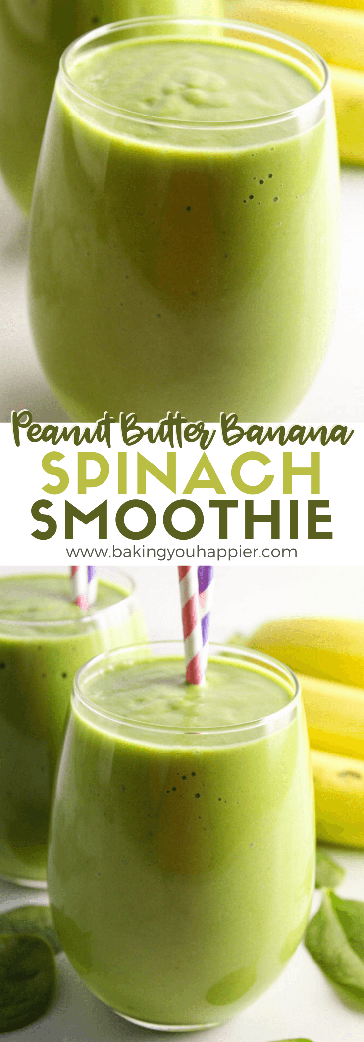 Peanut Butter Banana Spinach Smoothie