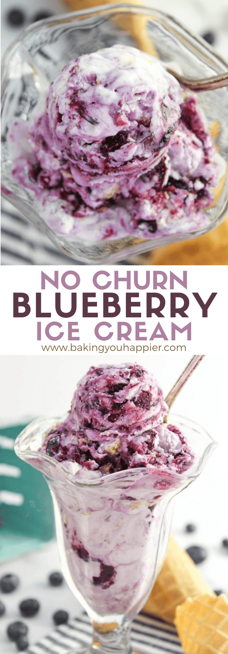No Churn Blueberry Cheesecake Ice Cream