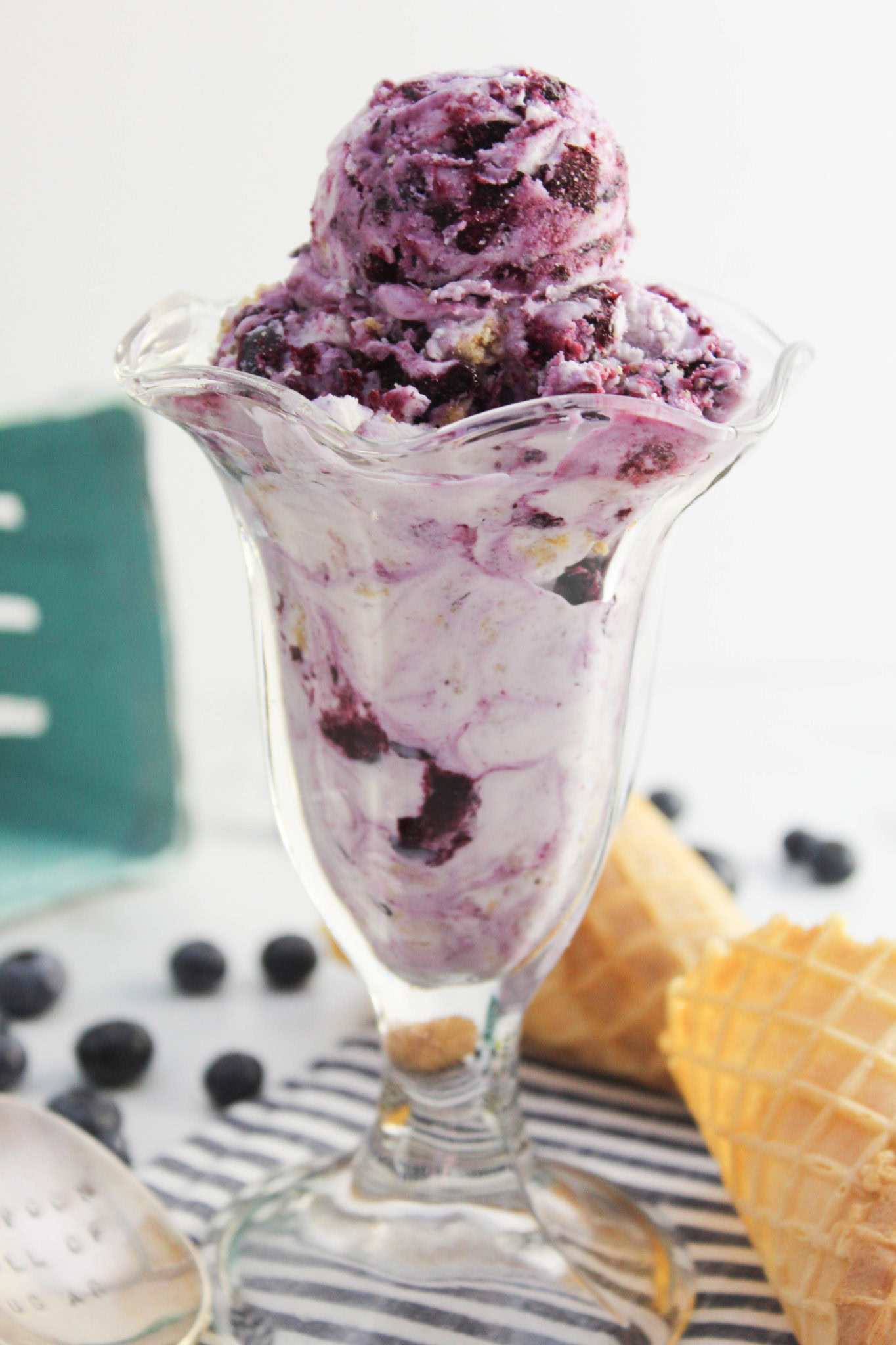 No Churn Blueberry Cheesecake Ice Cream