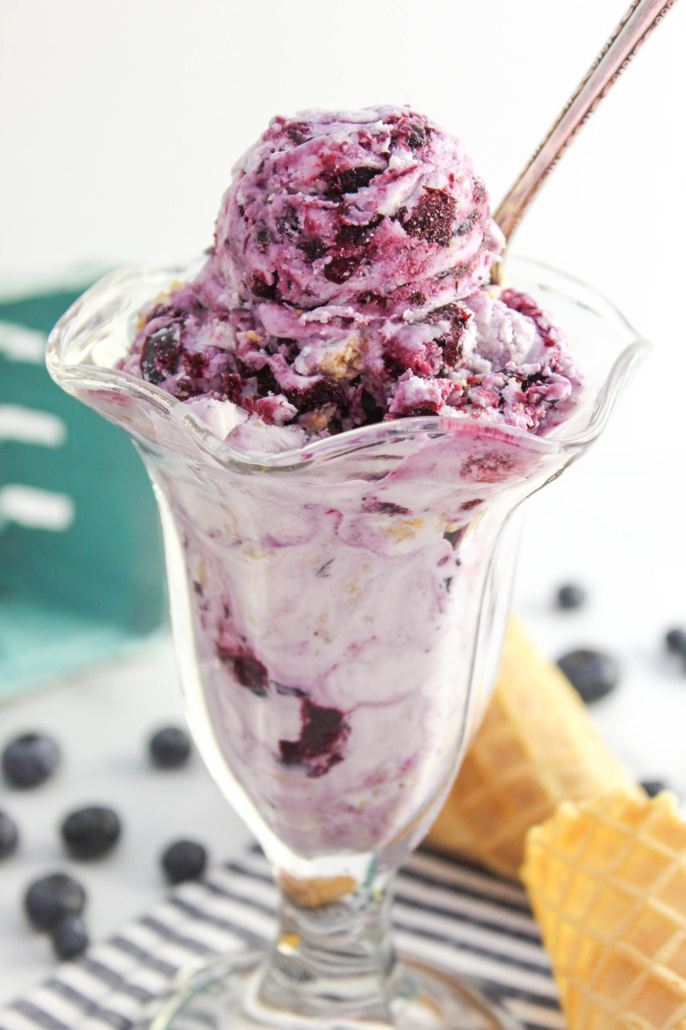 No Churn Blueberry Cheesecake Ice Cream