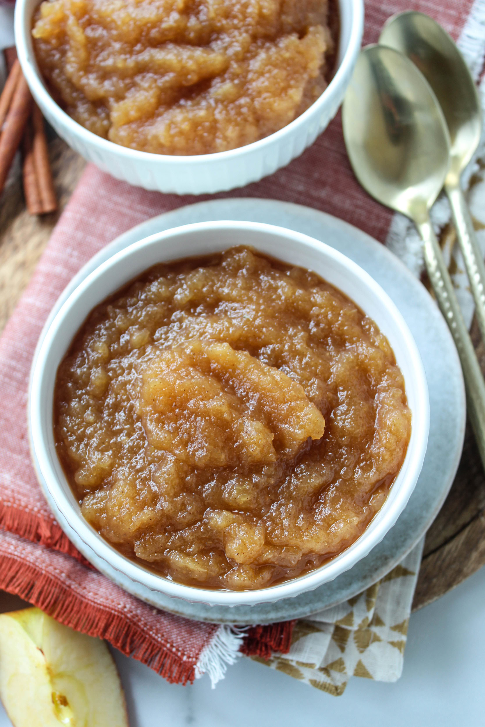 Chunky homemade applesauce made with fresh fall apples