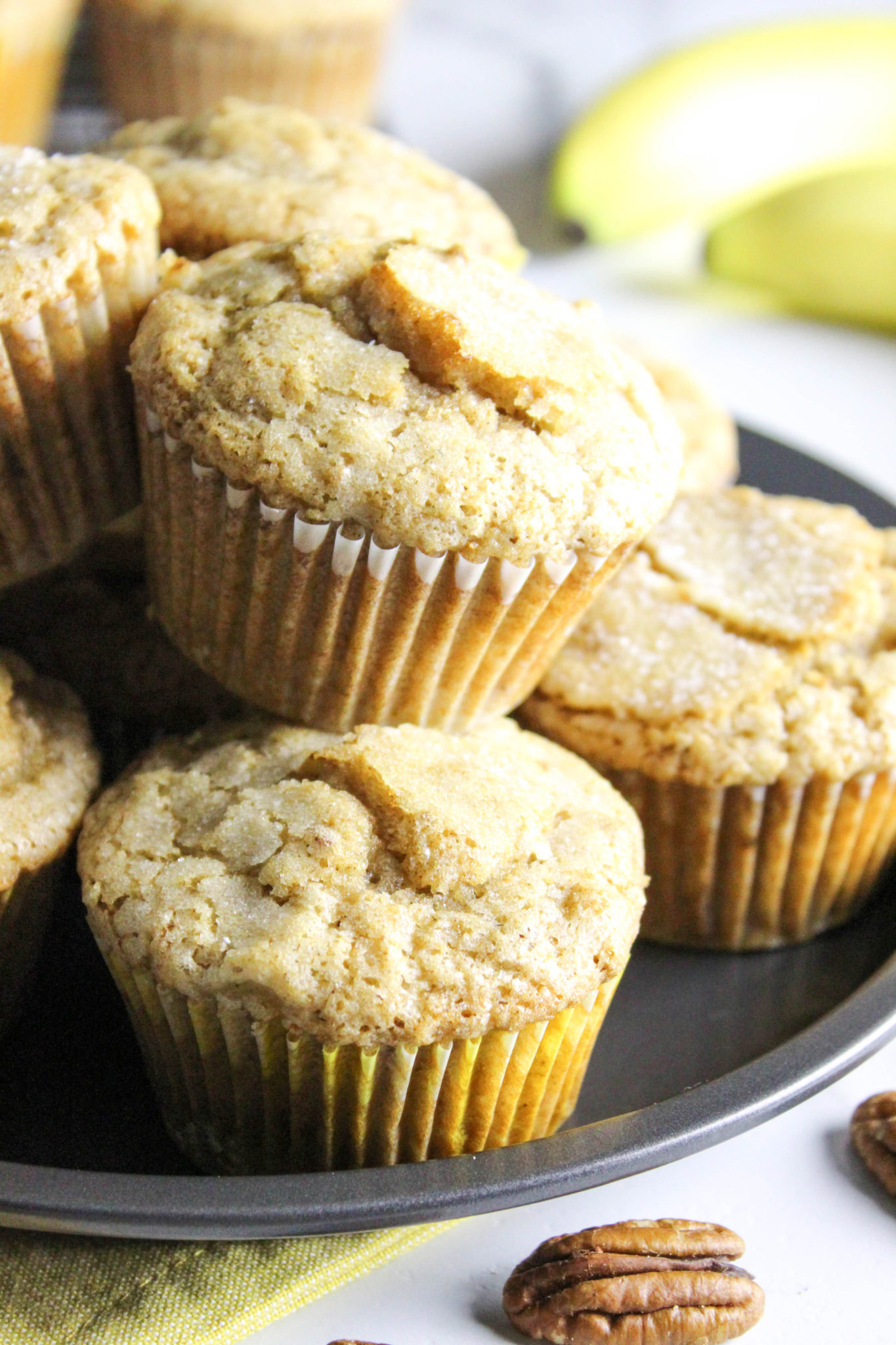 Maple Pecan Banana Muffins