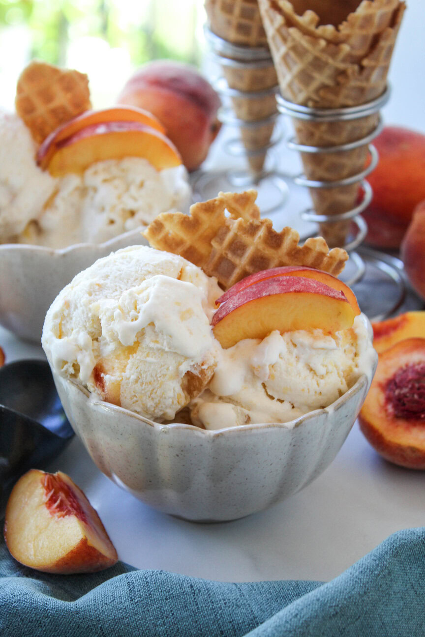No Churn Peaches and Cream Ice Cream Recipe