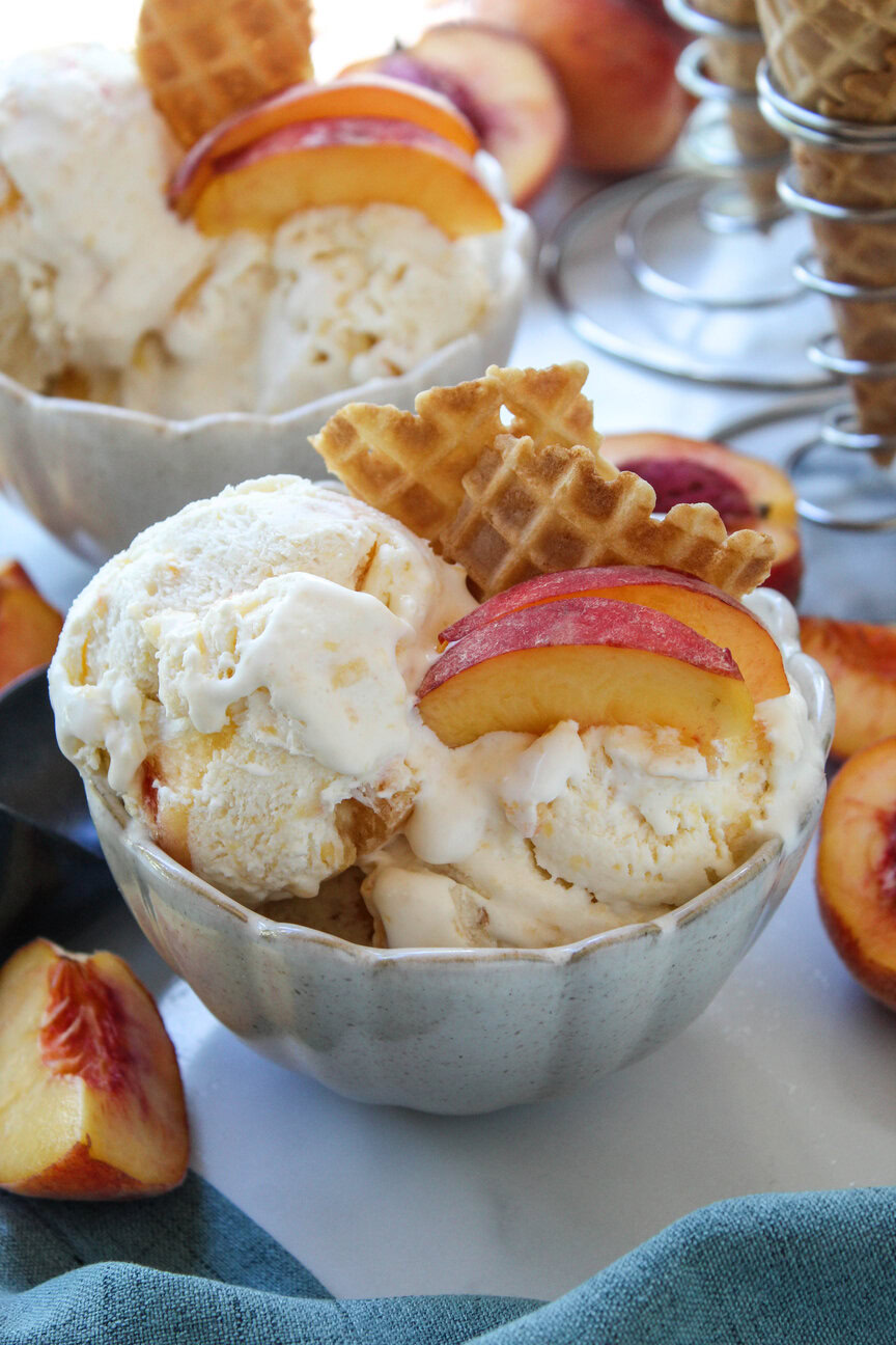No Churn Peaches and Cream Ice Cream Recipe