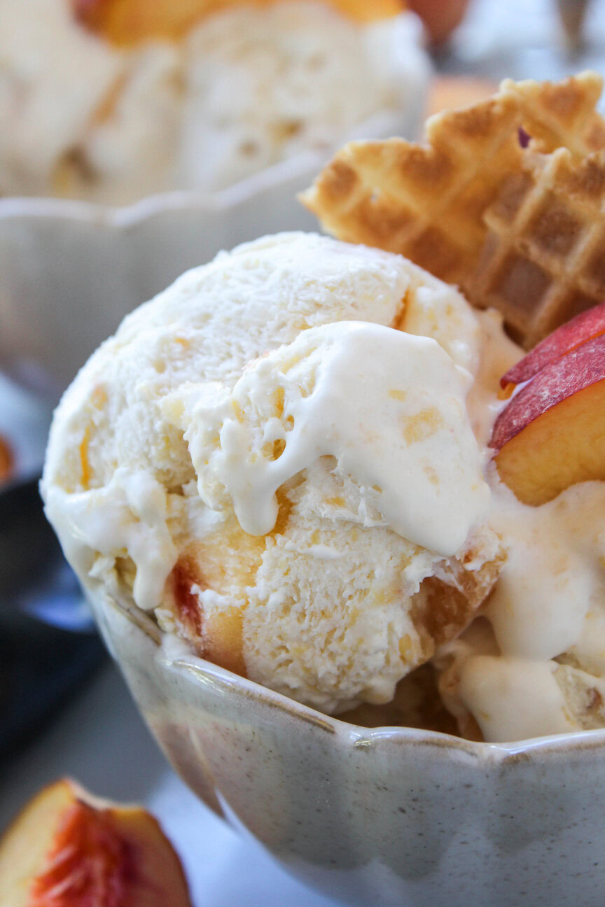 No Churn Peaches and Cream Ice Cream Recipe