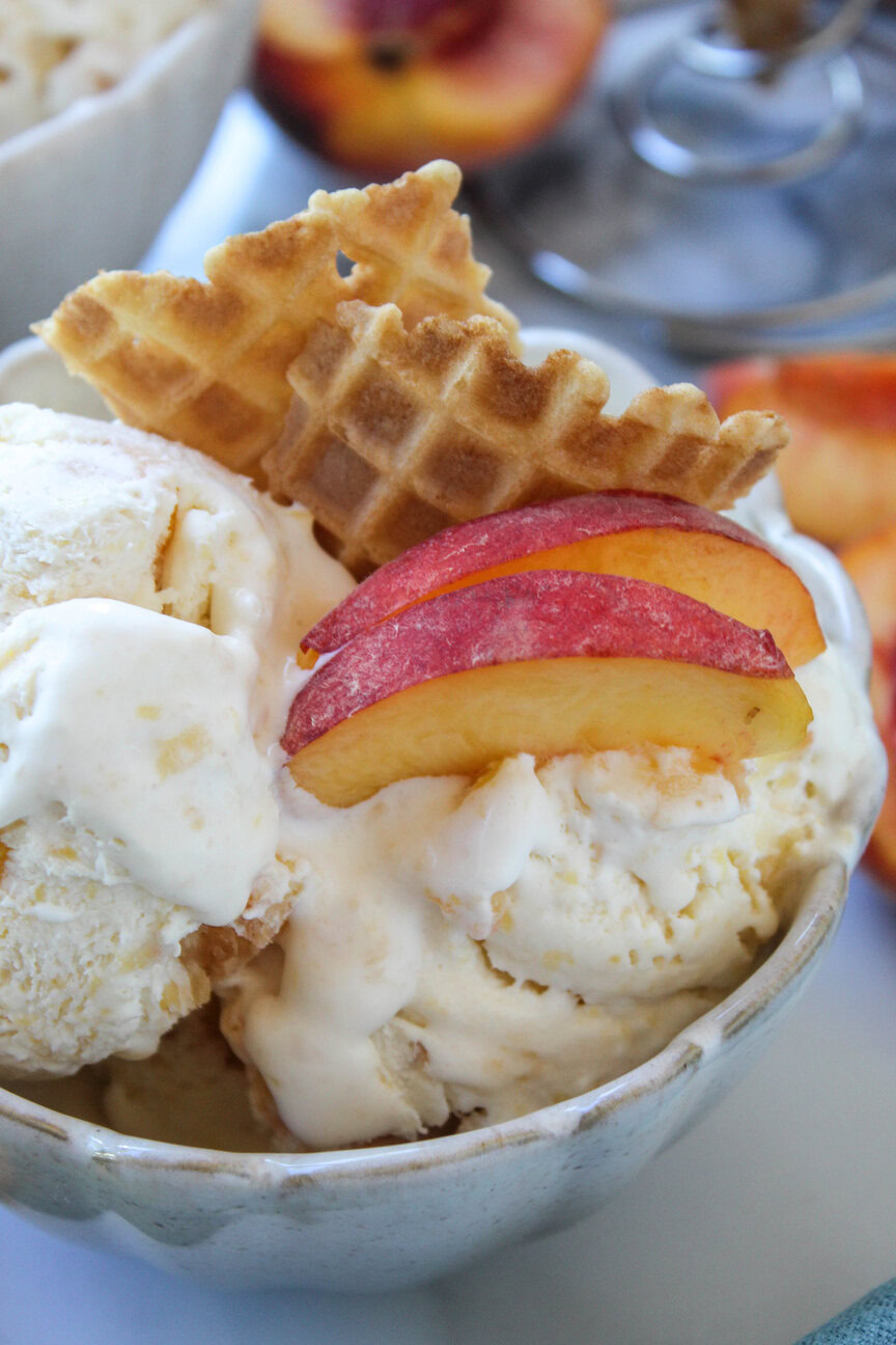 No Churn Peaches and Cream Ice Cream Recipe