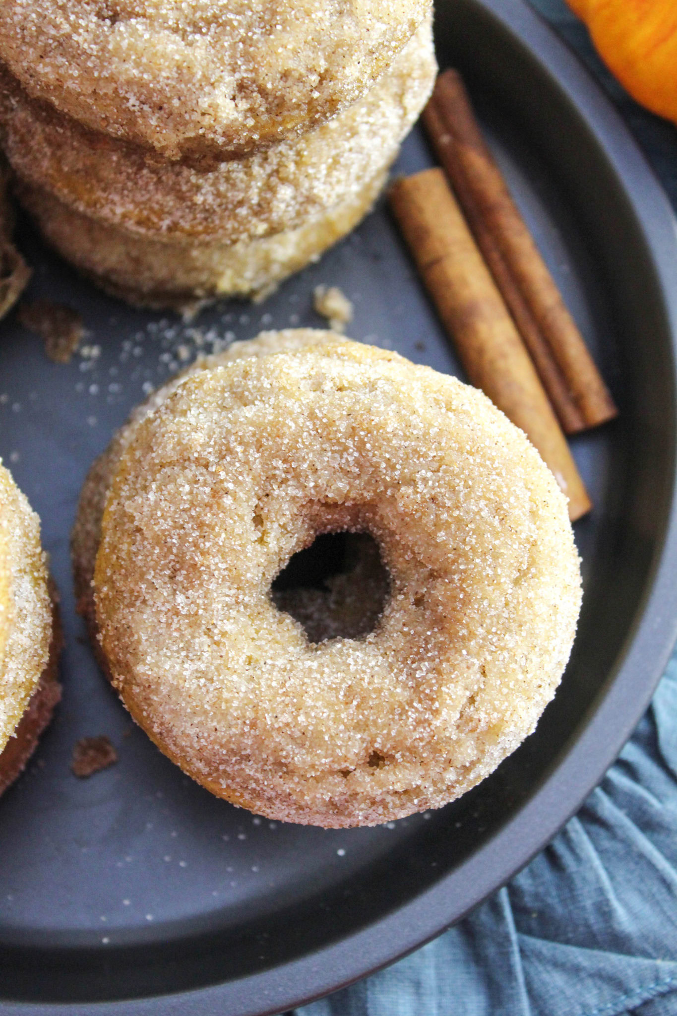 Baked Pumpkin Cinnamon Sugar Donuts