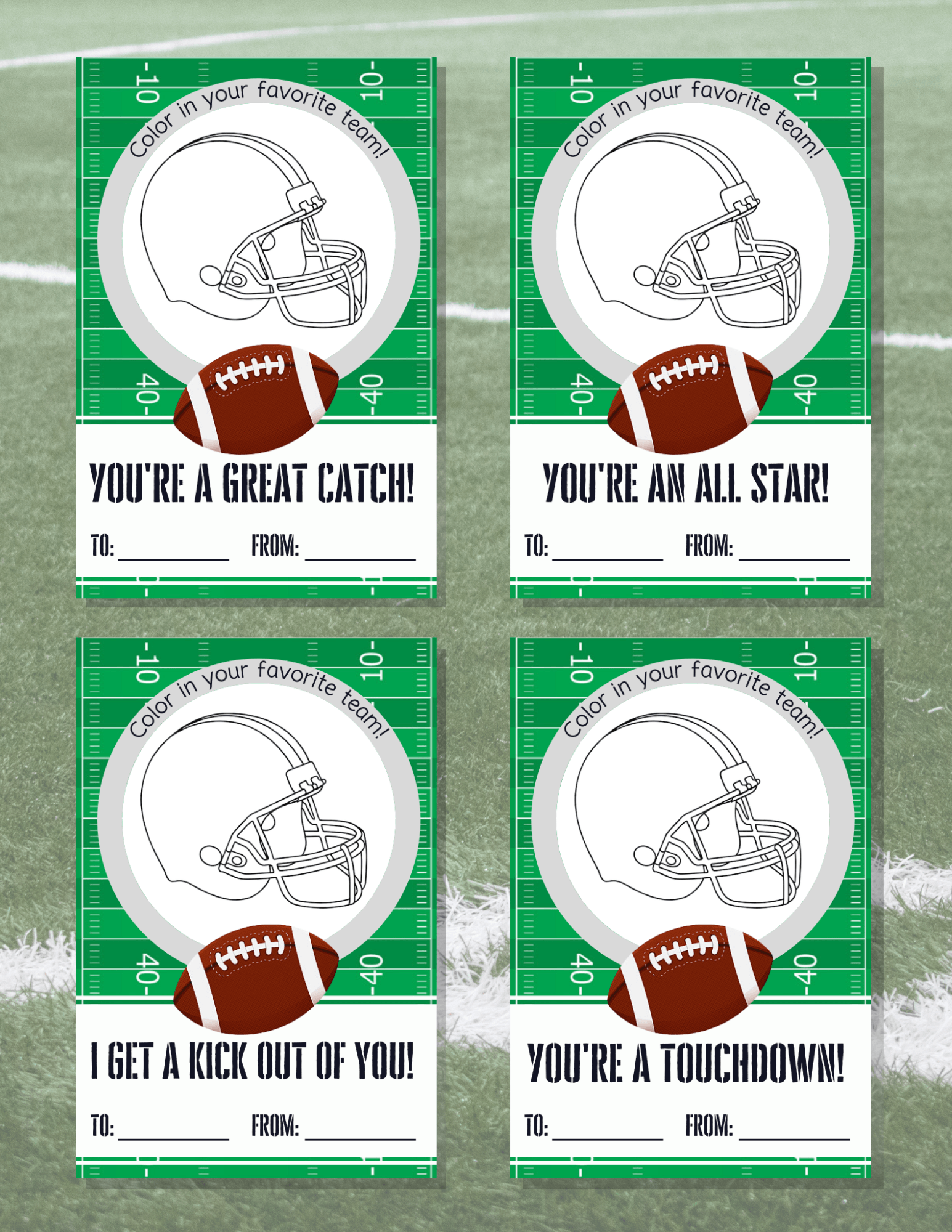 Free Printable Football Valentine Cards