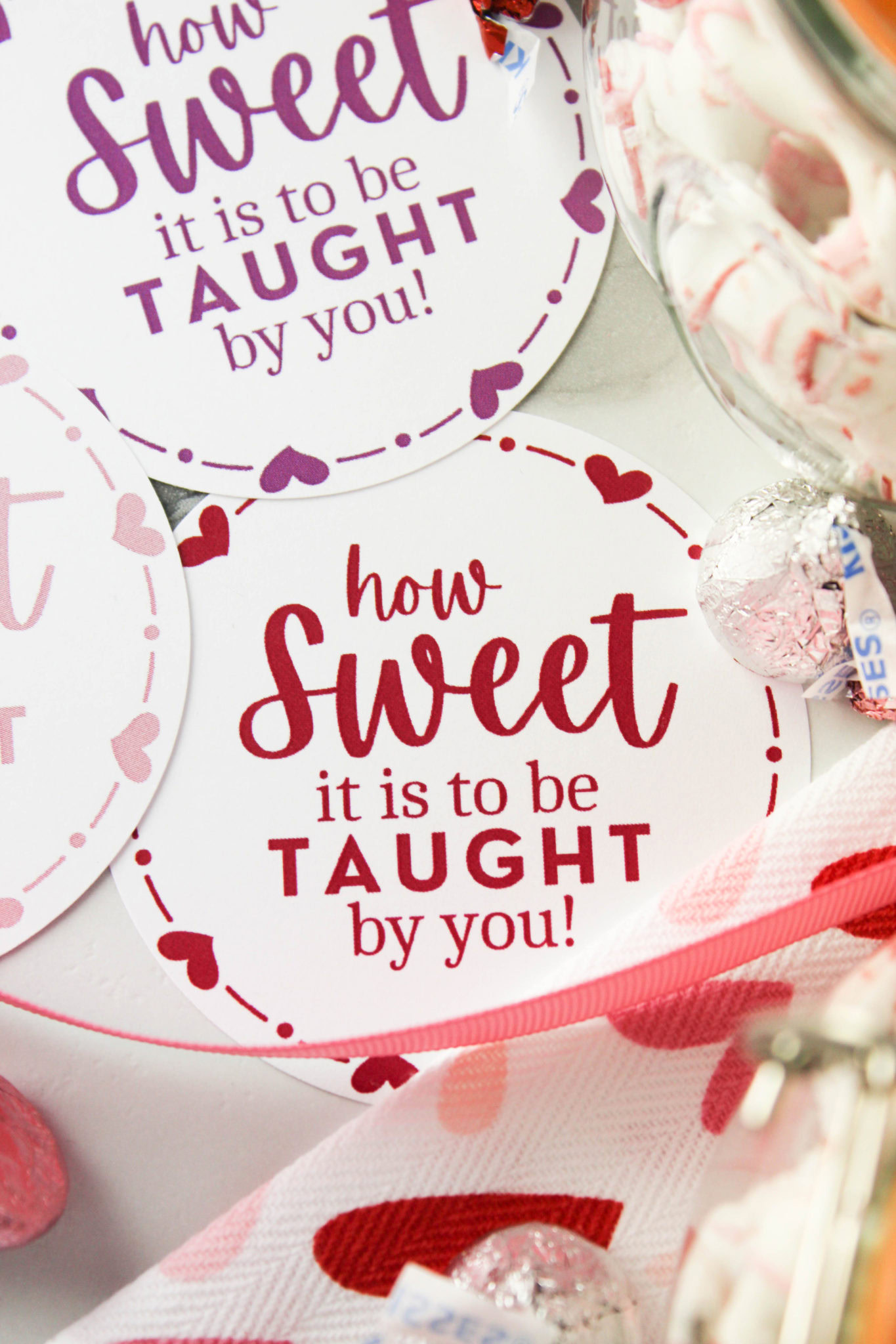 How Sweet It Is to Be Taught by You Teacher Valentine Gift Tags