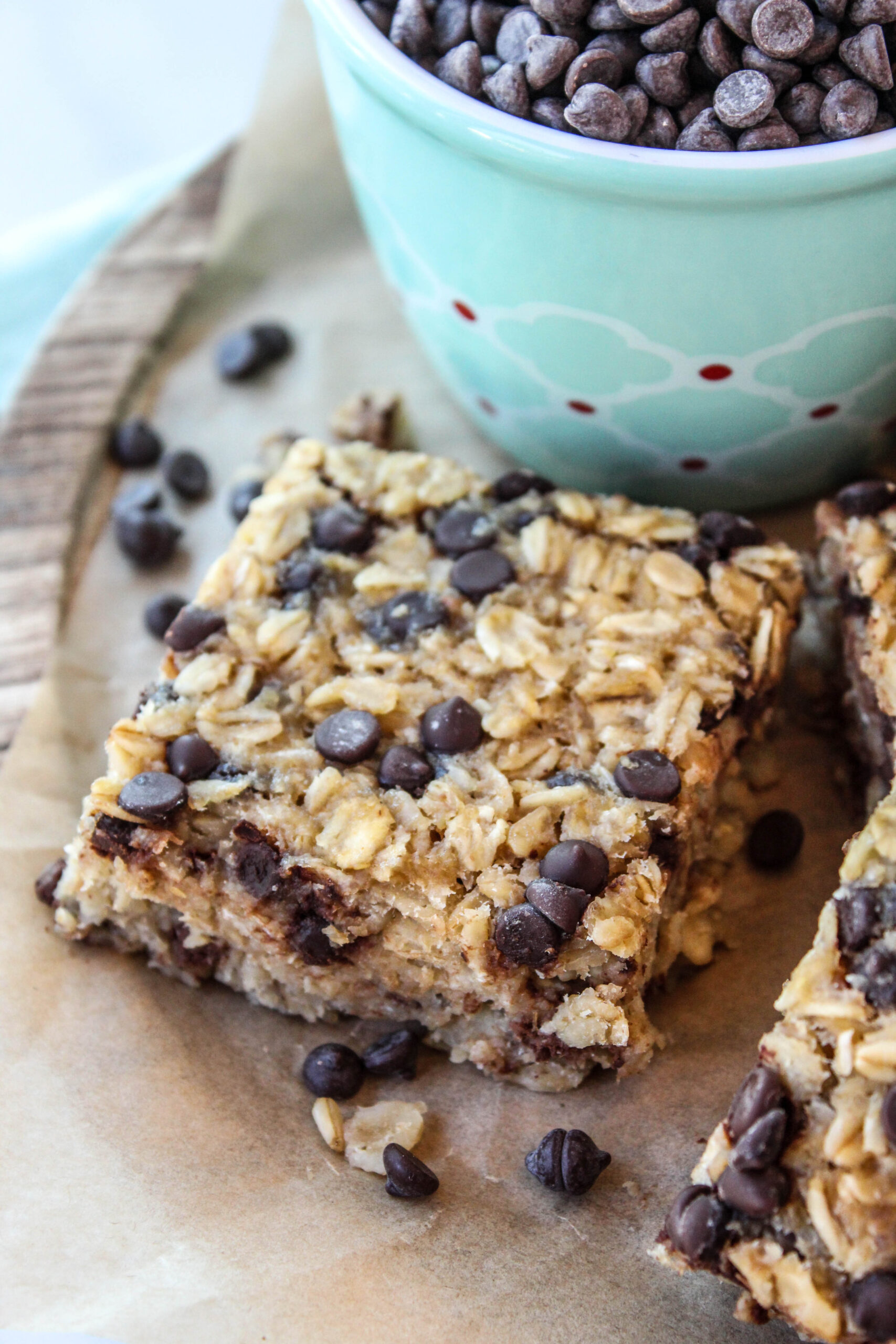 Easy Chocolate Chip Oatmeal Breakfast Squares