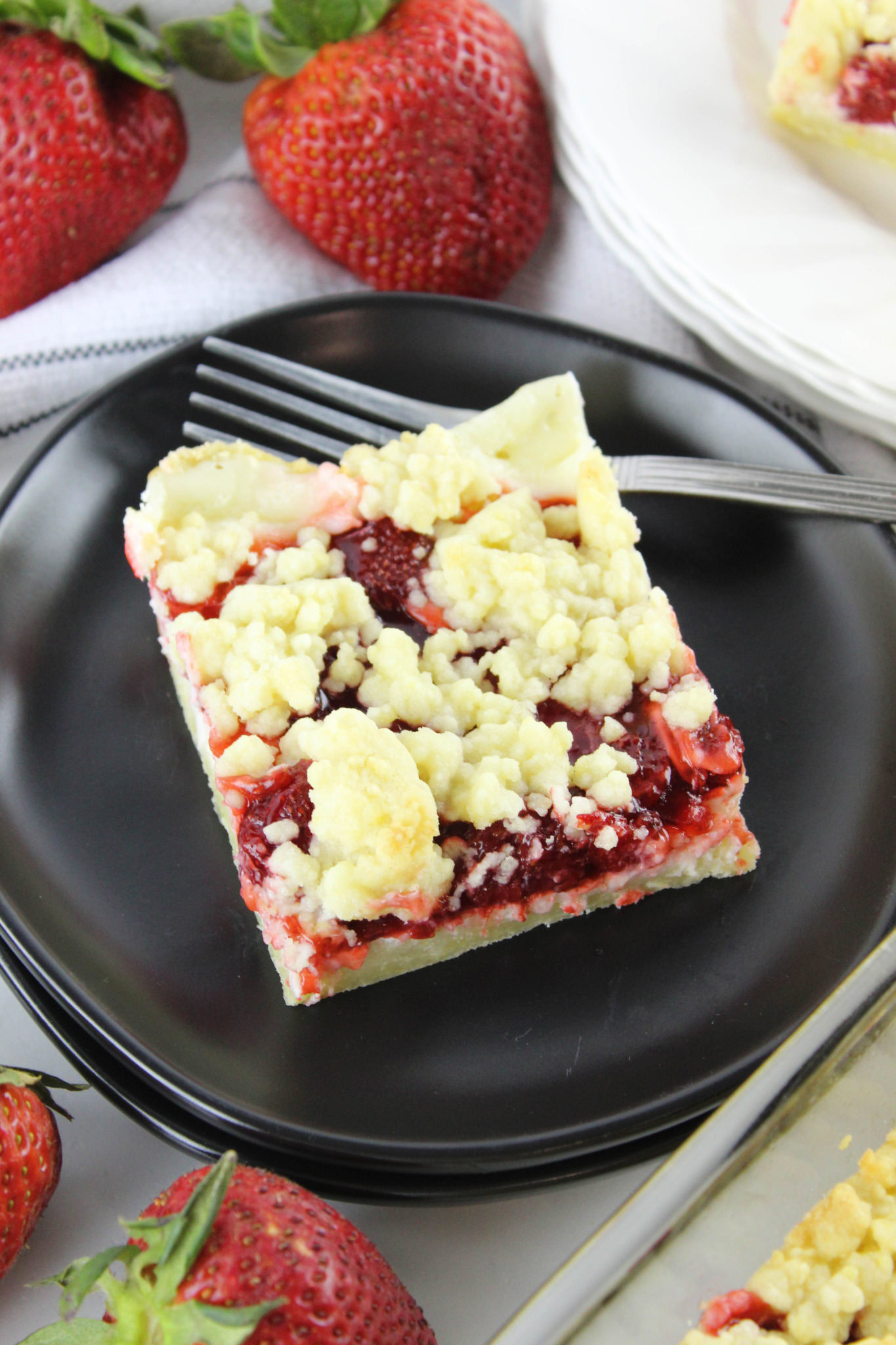 Strawberries & Cream Crumb Bars