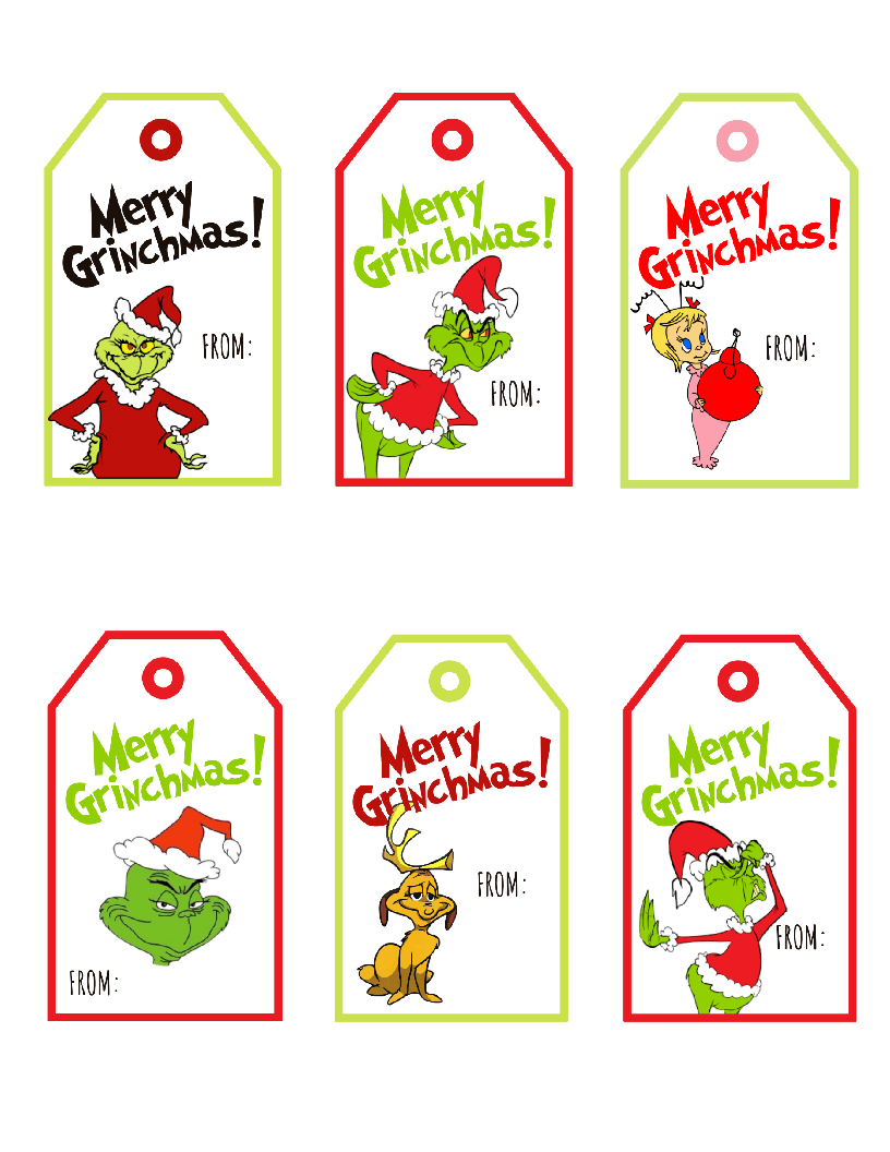 Free Grinchmas gift tag printable PDF for presents