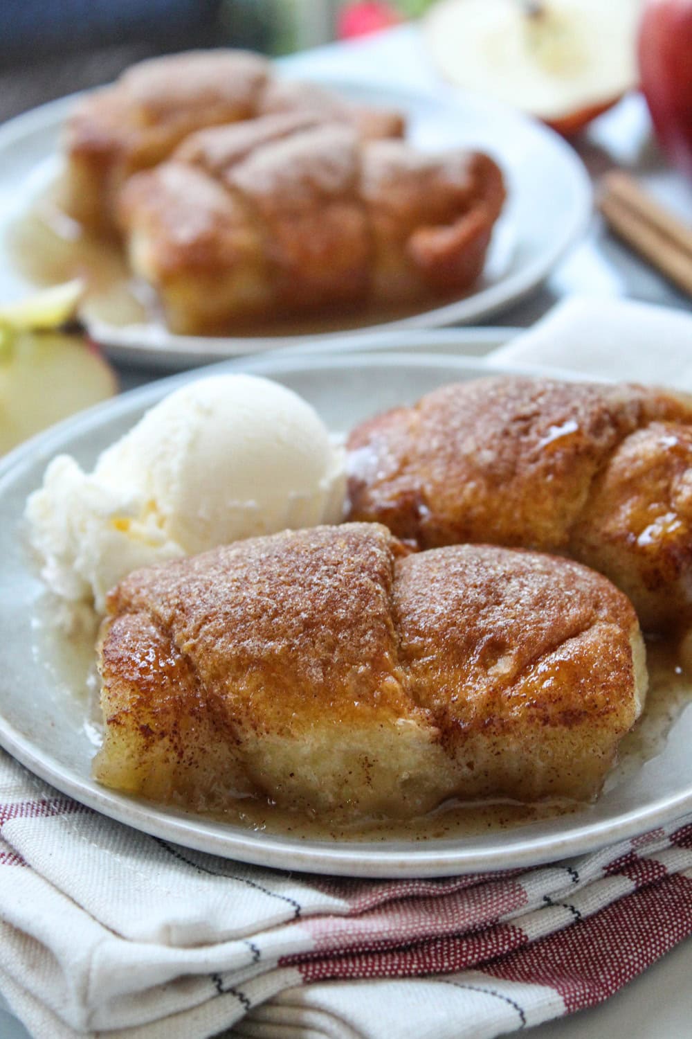 Easy apple dumplings made with crescent roll dough and fresh apples