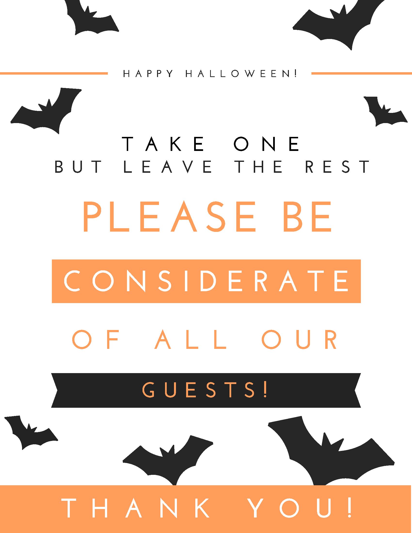 Please Take One Candy Halloween Signs