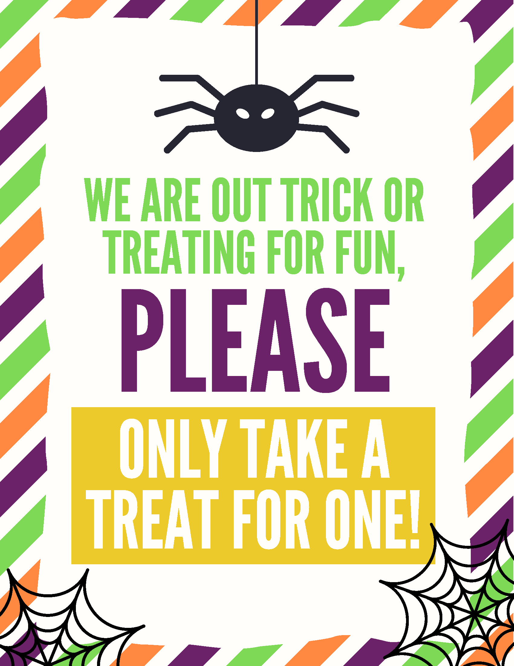 Please Take One Candy Halloween Signs