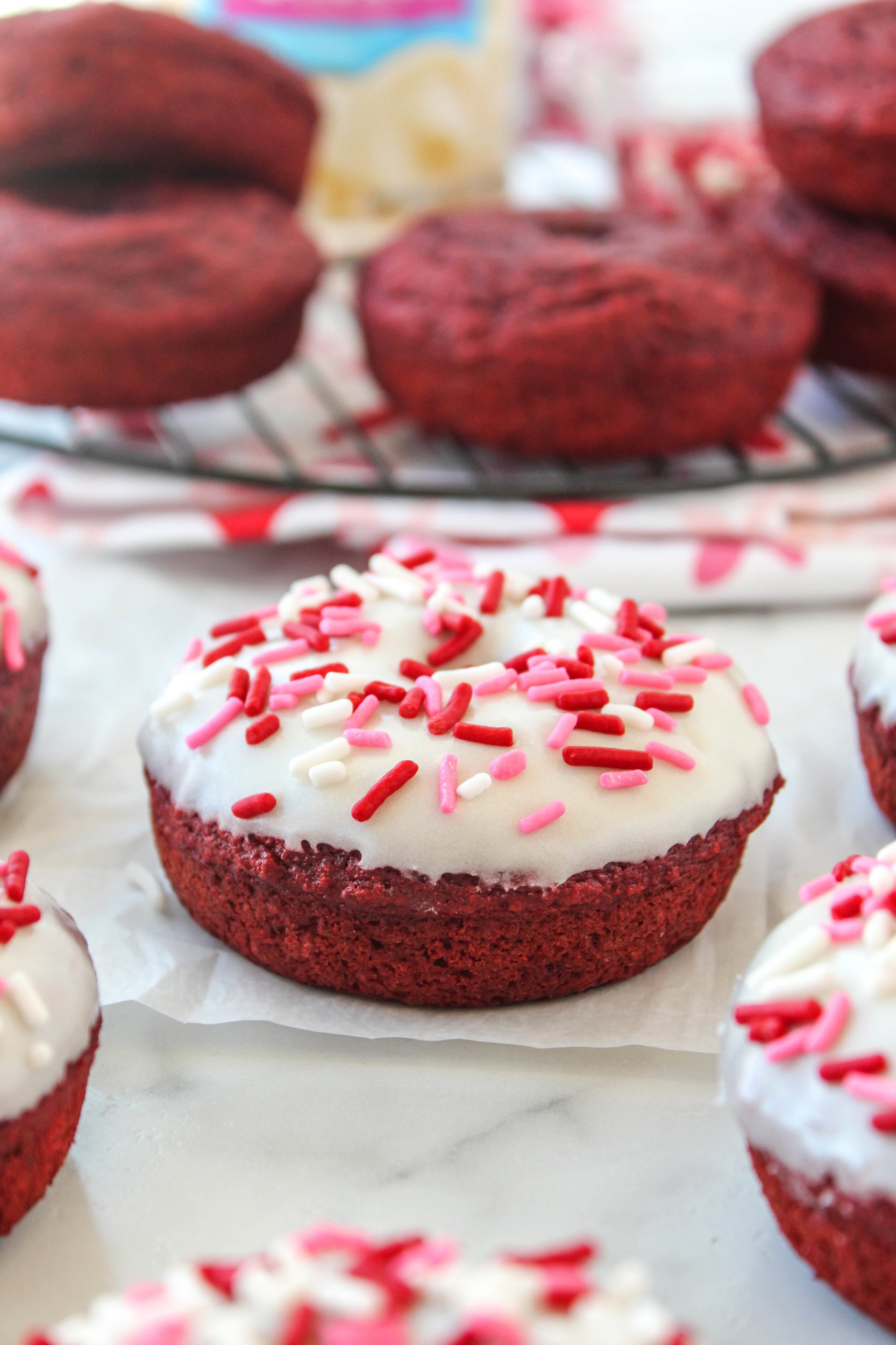 Red Velvet Cake Mix Valentine Donuts