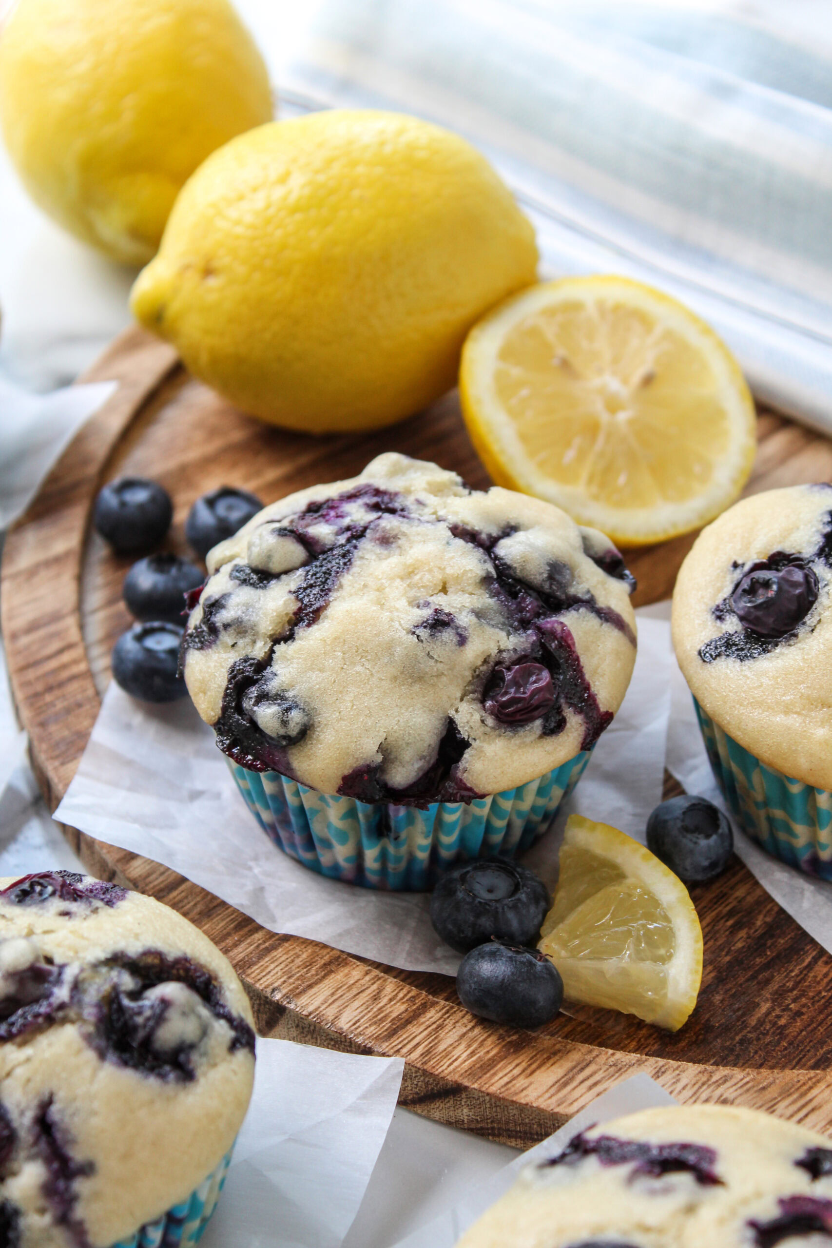 Moist blueberry muffins filled with fresh blueberries