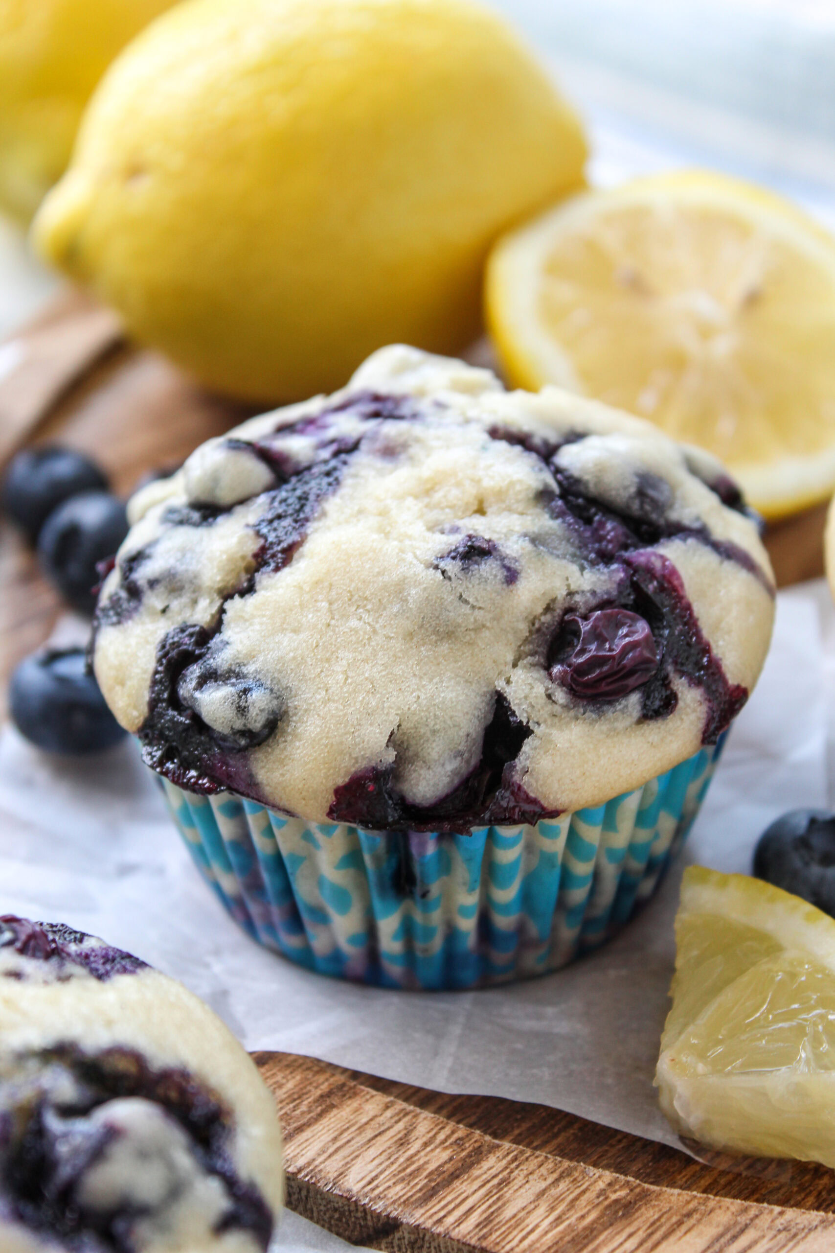Best blueberry muffins with golden tops and fresh blueberries