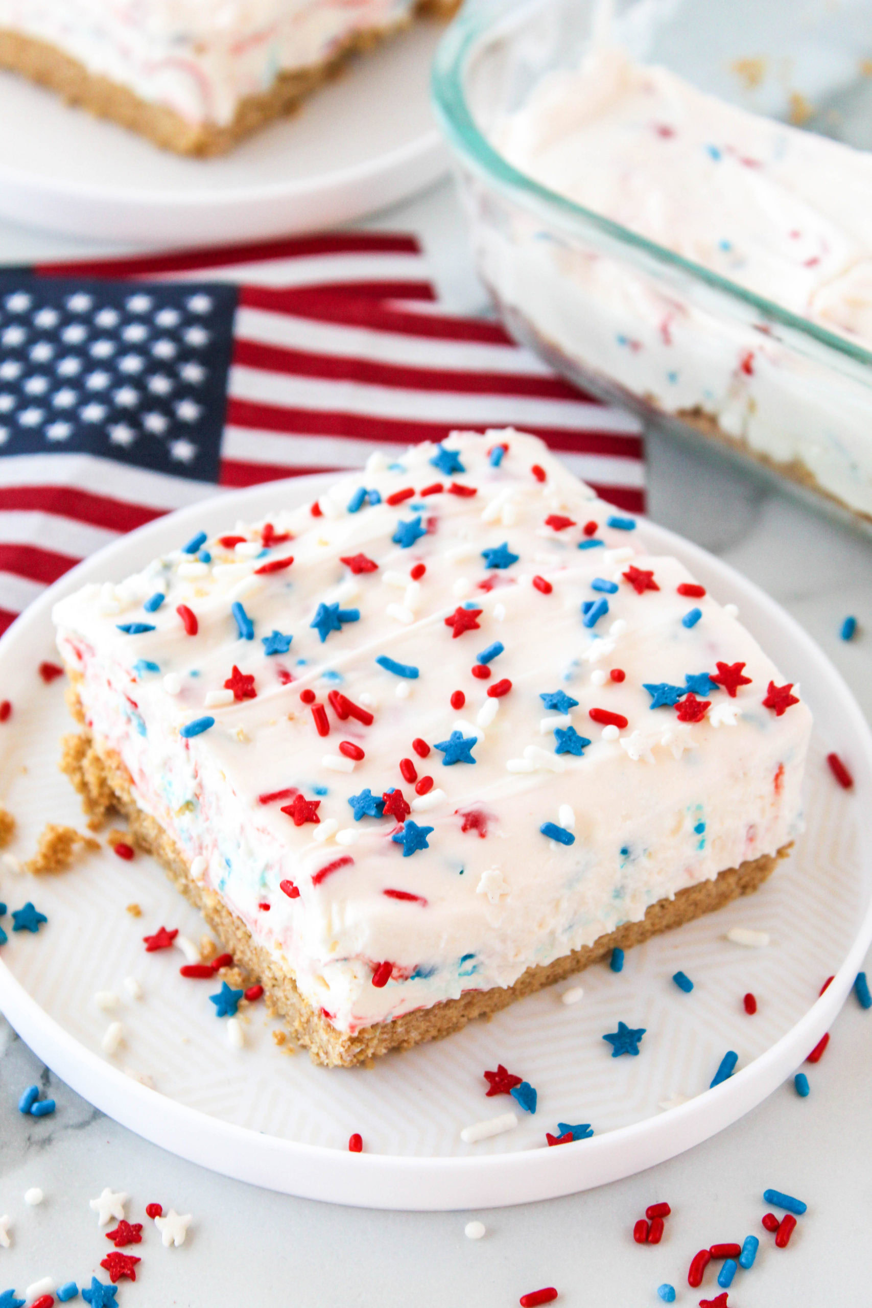 Patriotic No Bake Cheesecake