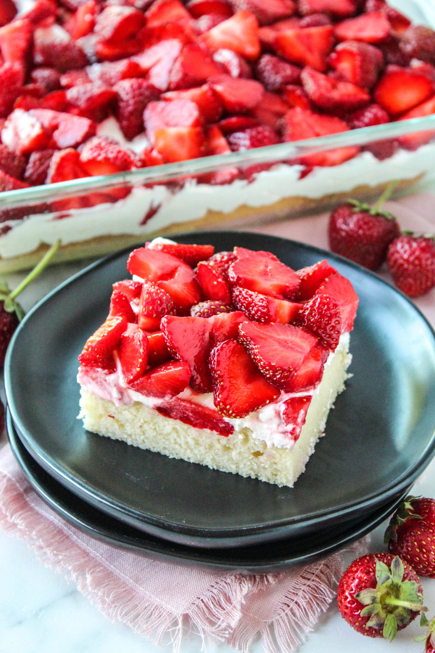 Soft strawberry shortcake bars perfect for summer dessert