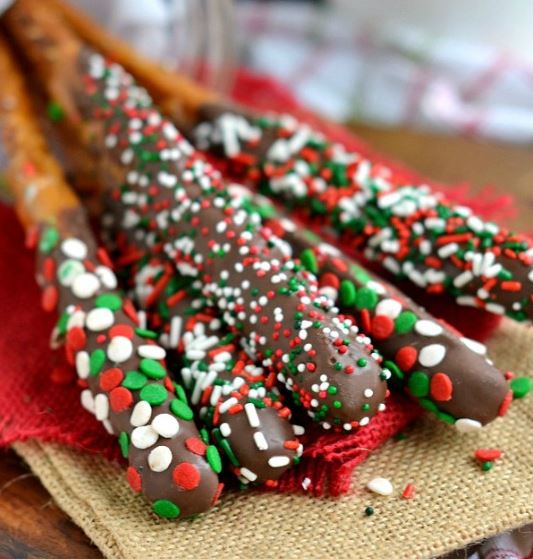 Chocolate Caramel Christmas Wands
