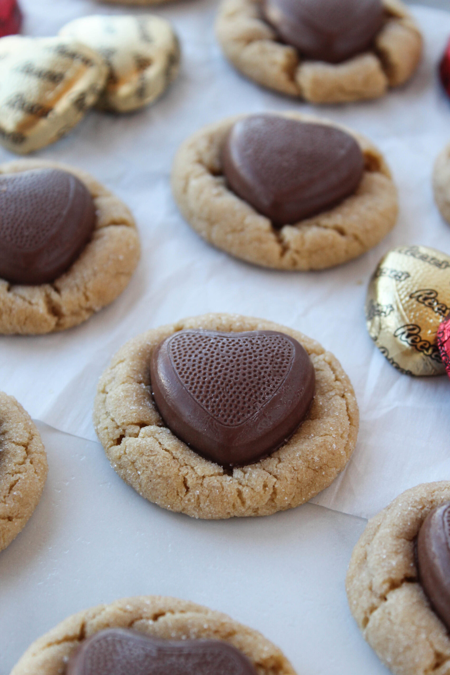 Valentine Peanut Butter Blossoms