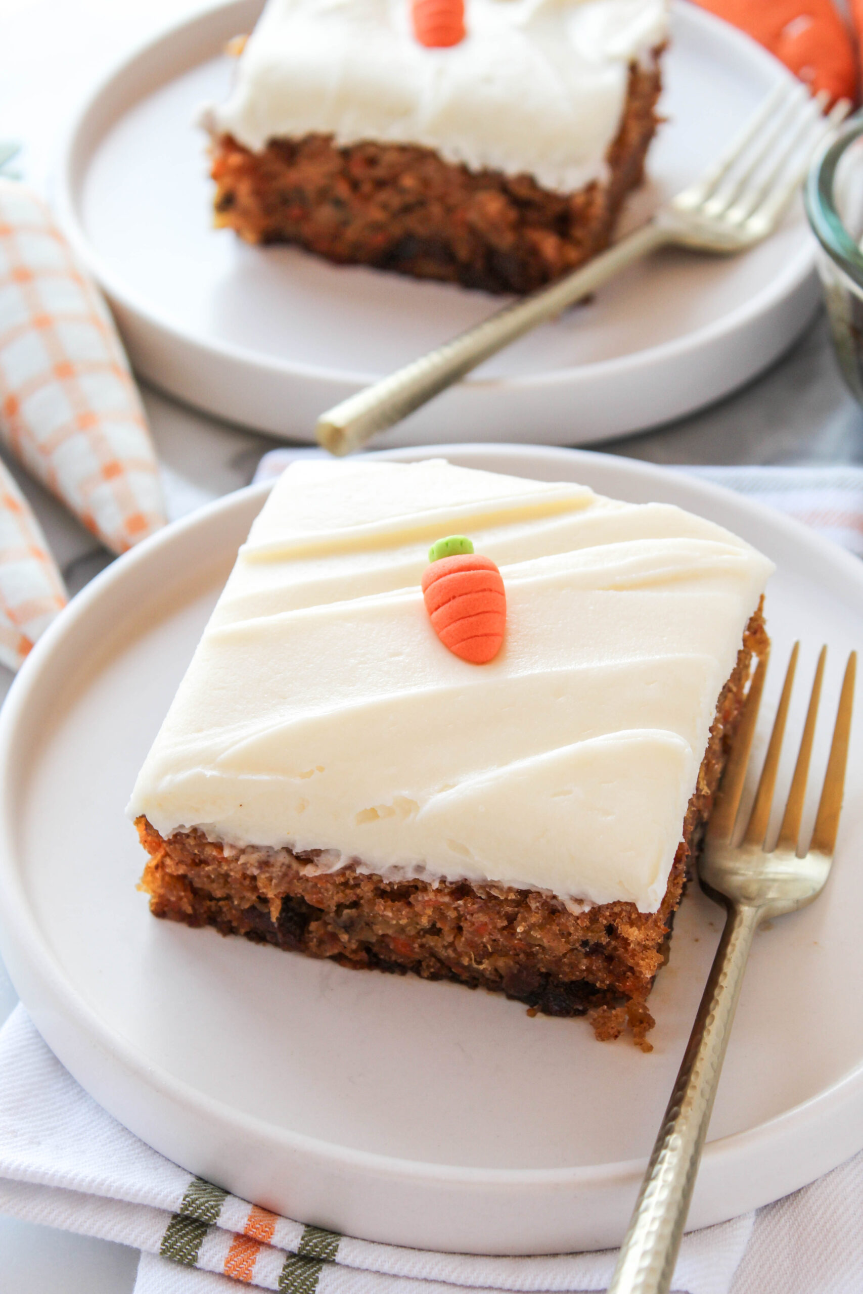 Moist carrot cake with cream cheese frosting