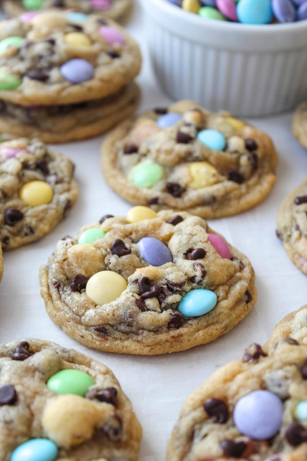 Easter M&M Chocolate Chip Cookies