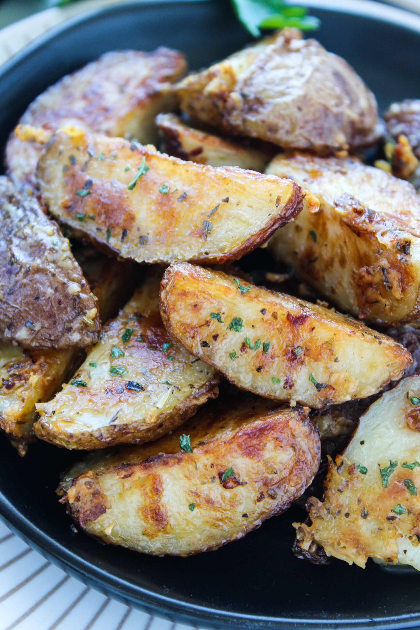 Roasted Garlic Butter Parmesan Potatoes