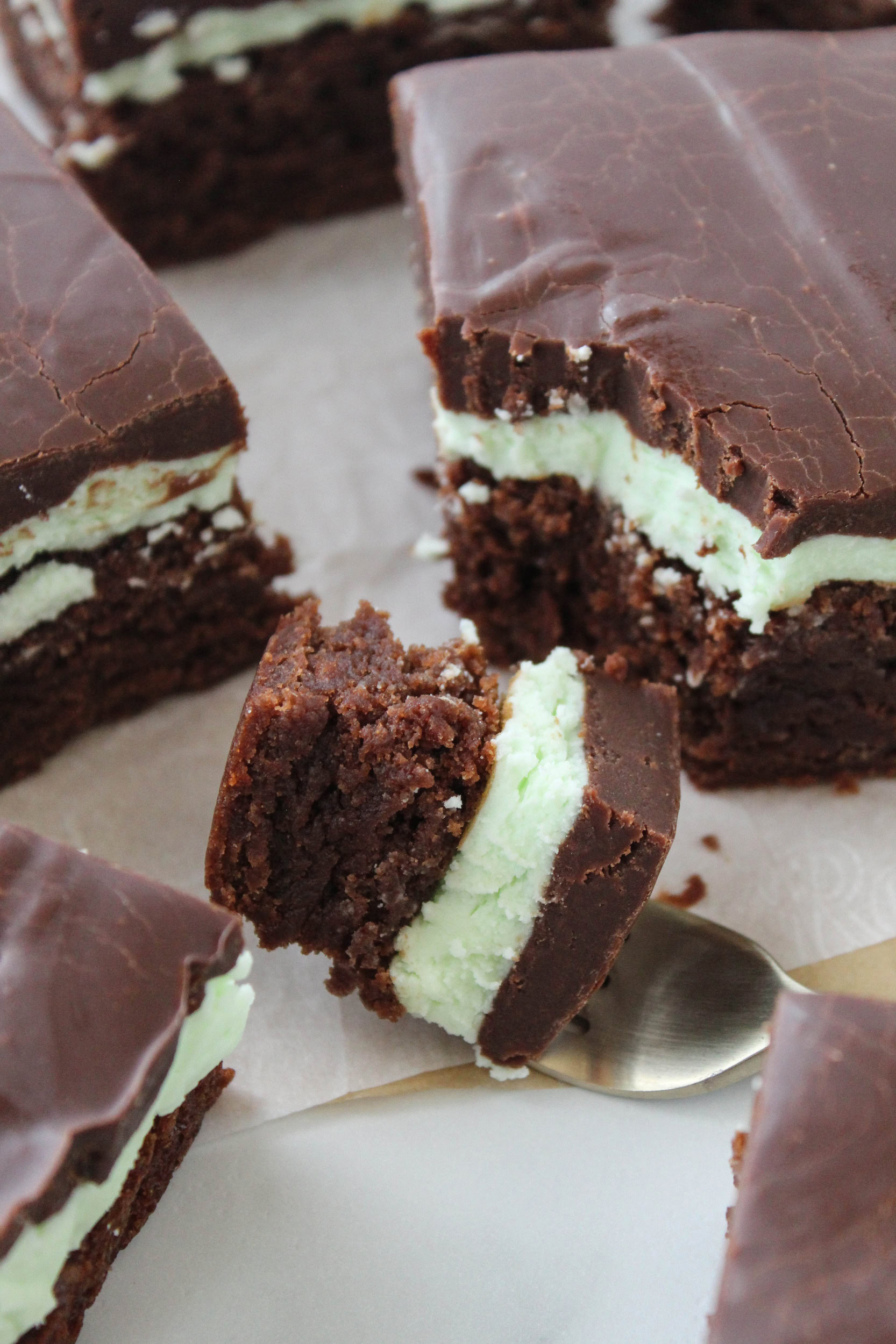 Mint Brownies With Box Mix