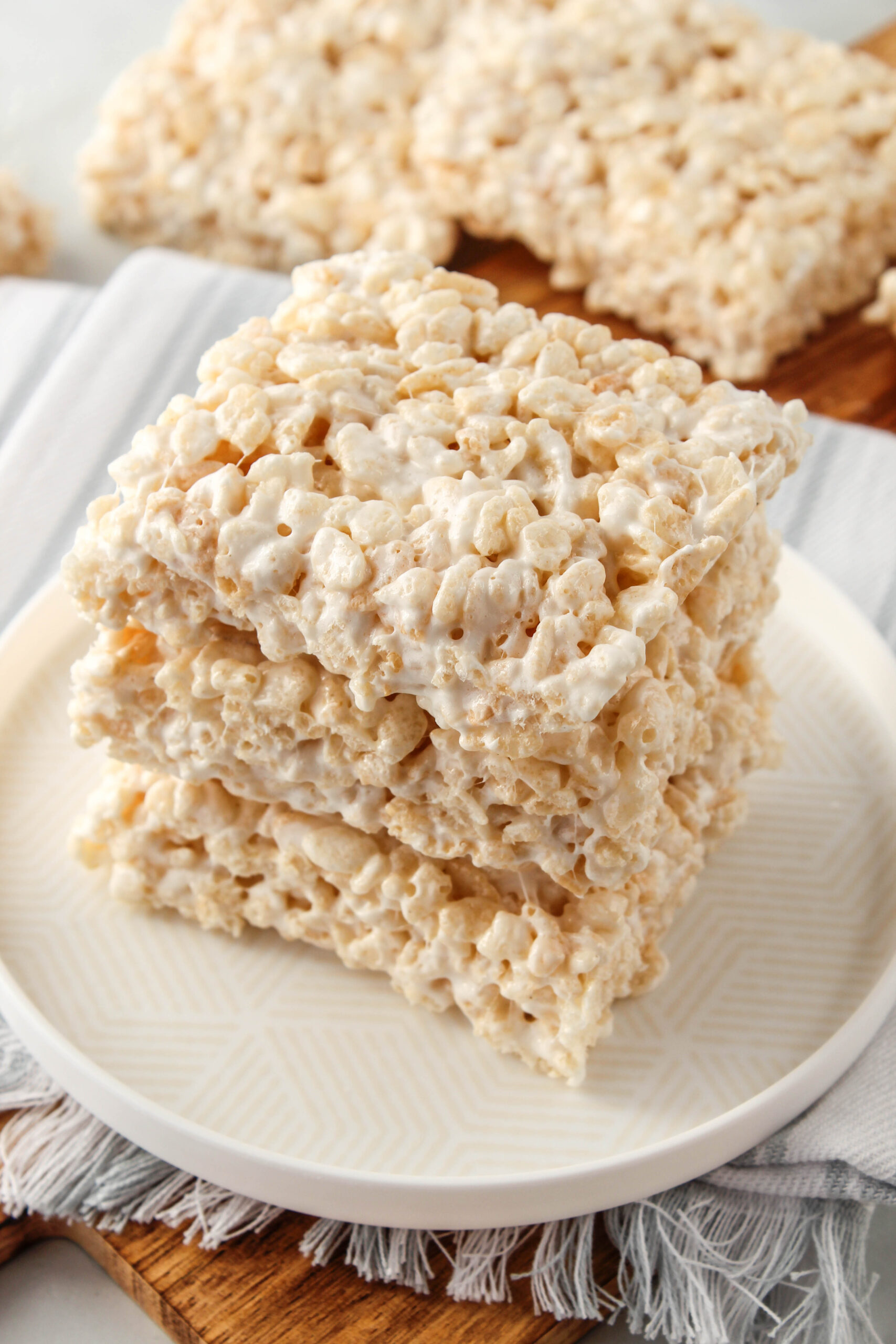 Close‑up of gooey original Rice Krispie treat