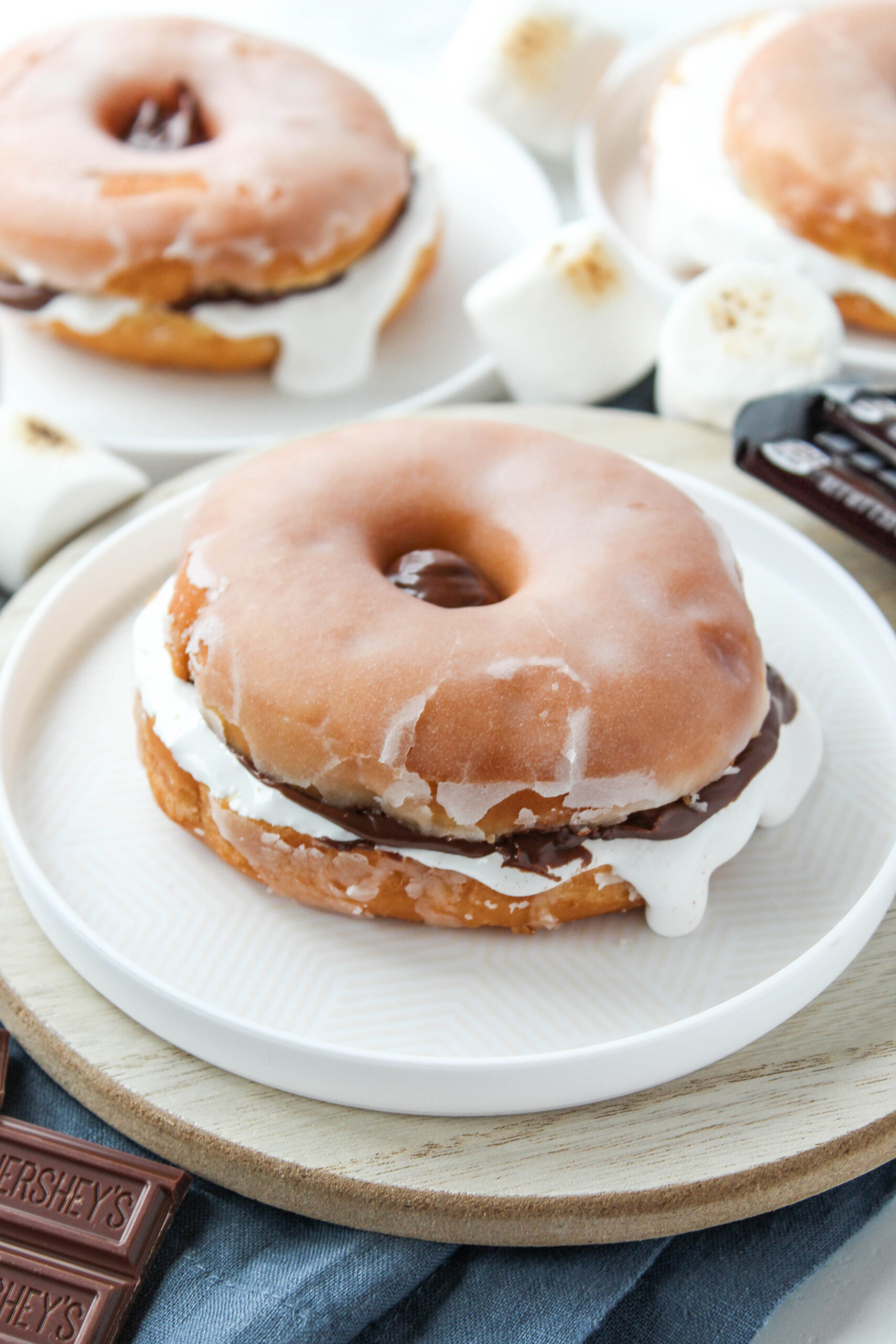 Donut s’mores with Nutella and marshmallow creme filling