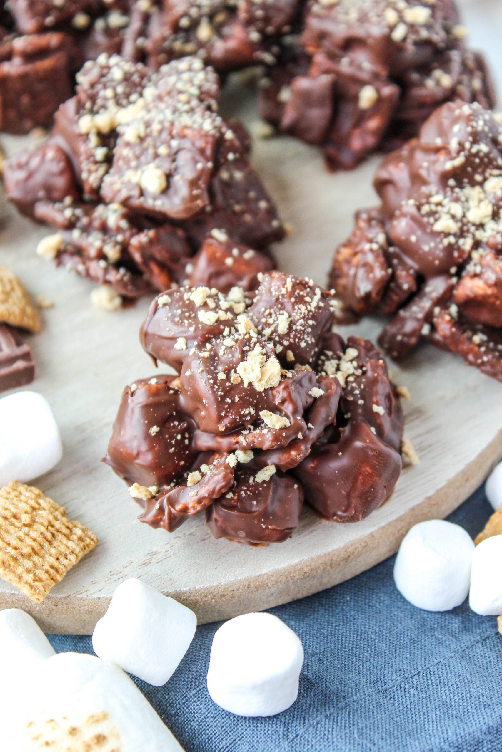 Overhead view of s’mores candy bites
