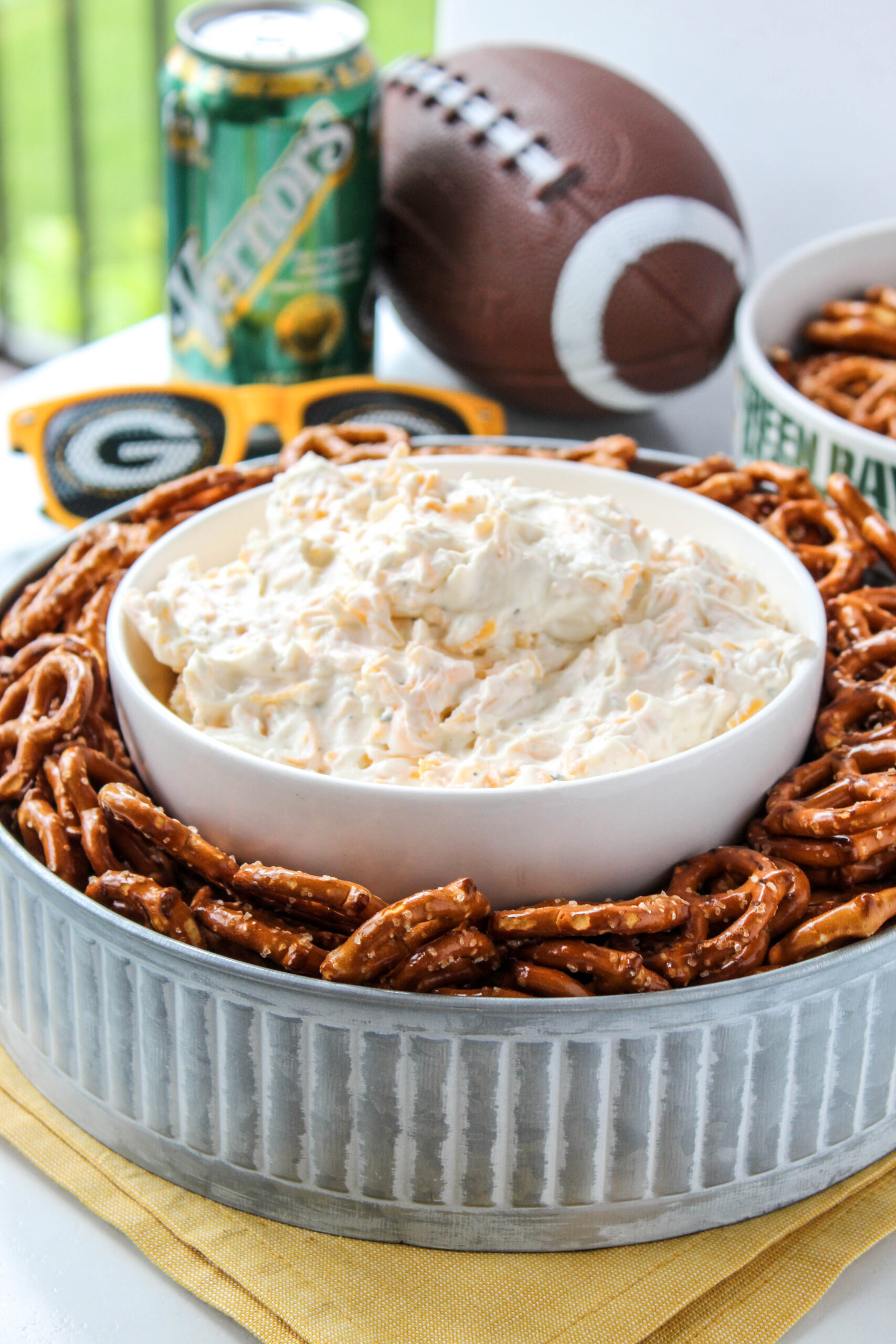 The best beer dip without the beer served as a game day appetizer