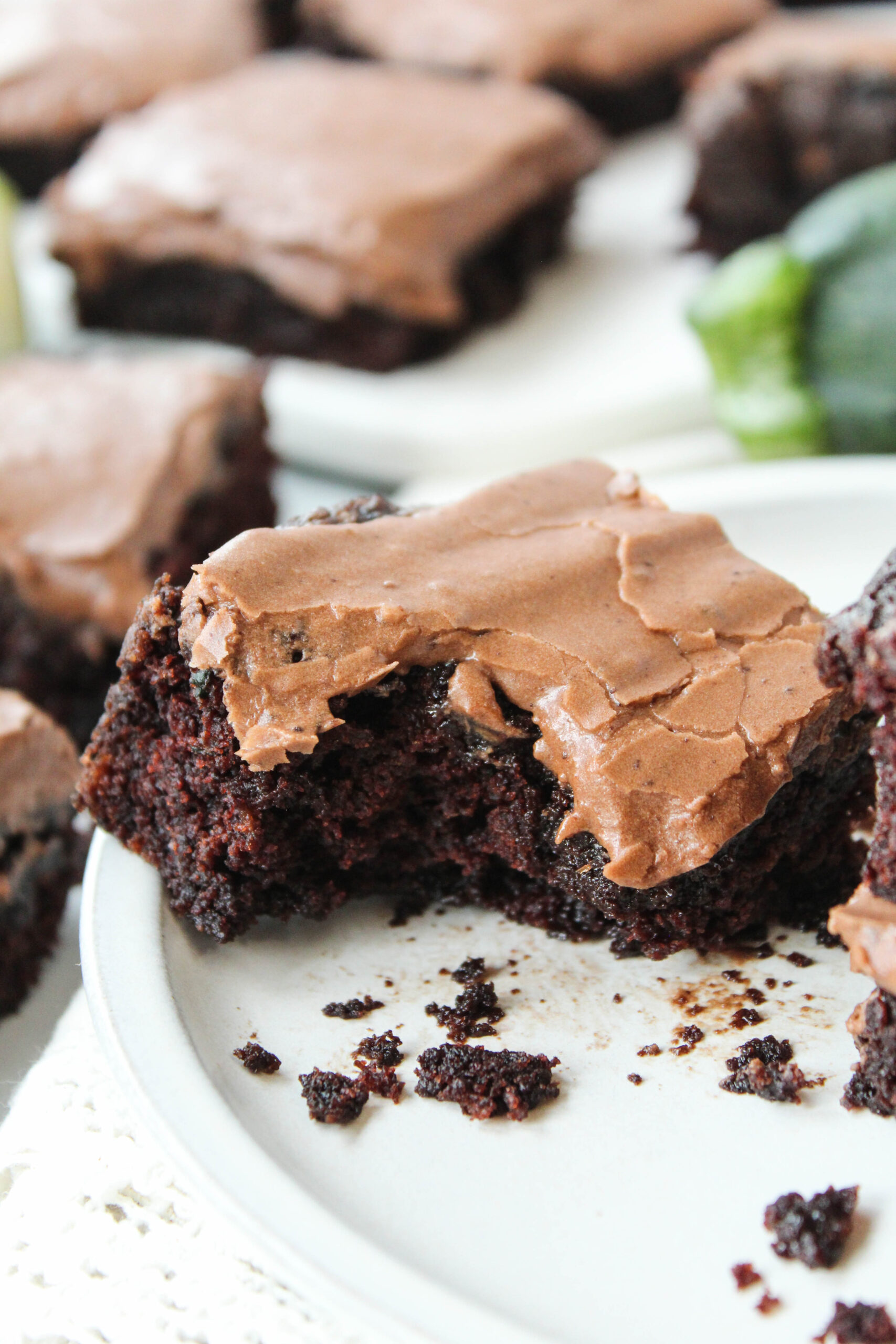 Healthy zucchini brownies that are rich, moist, and full of chocolate flavor