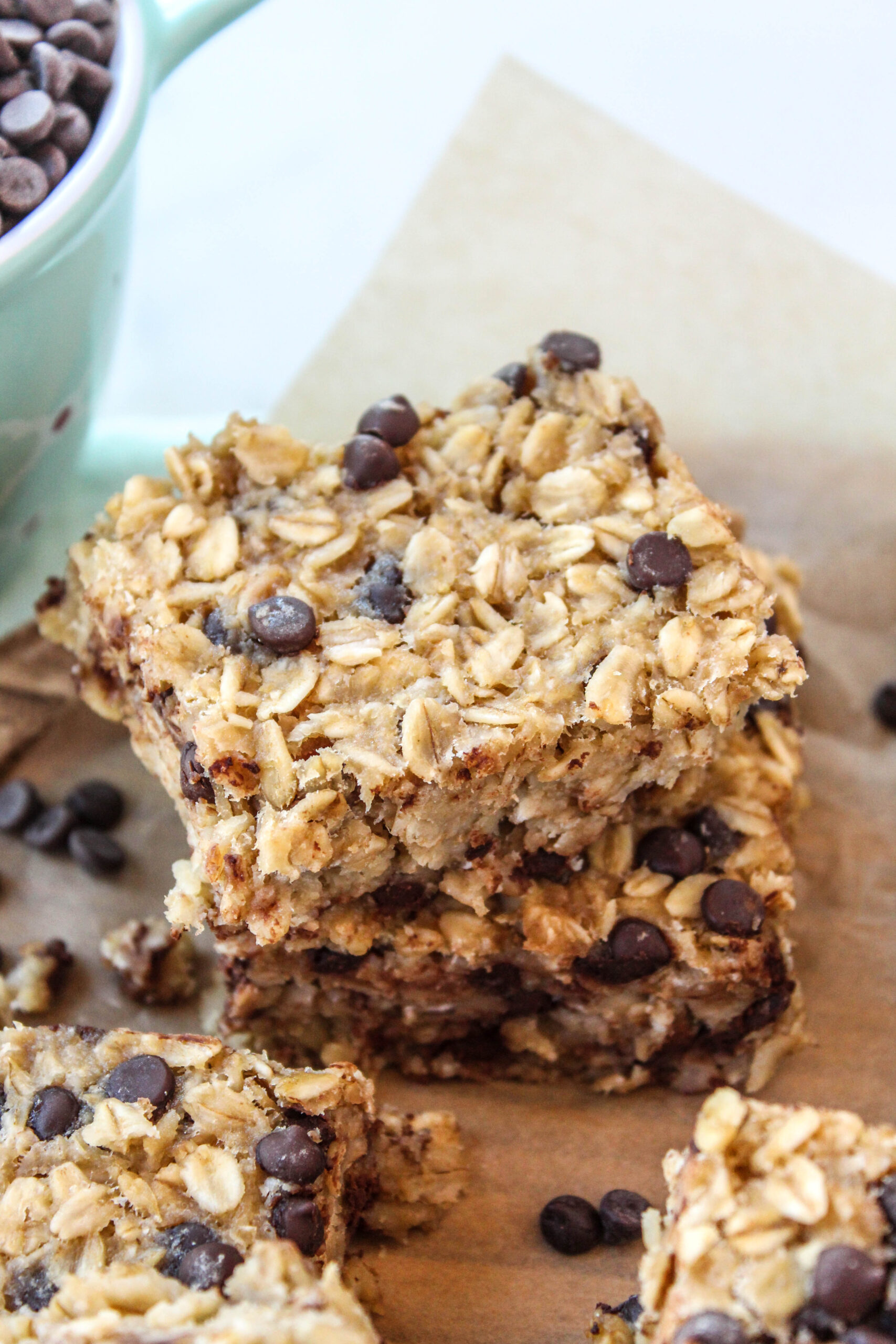 Easy Chocolate Chip Oatmeal Breakfast Squares