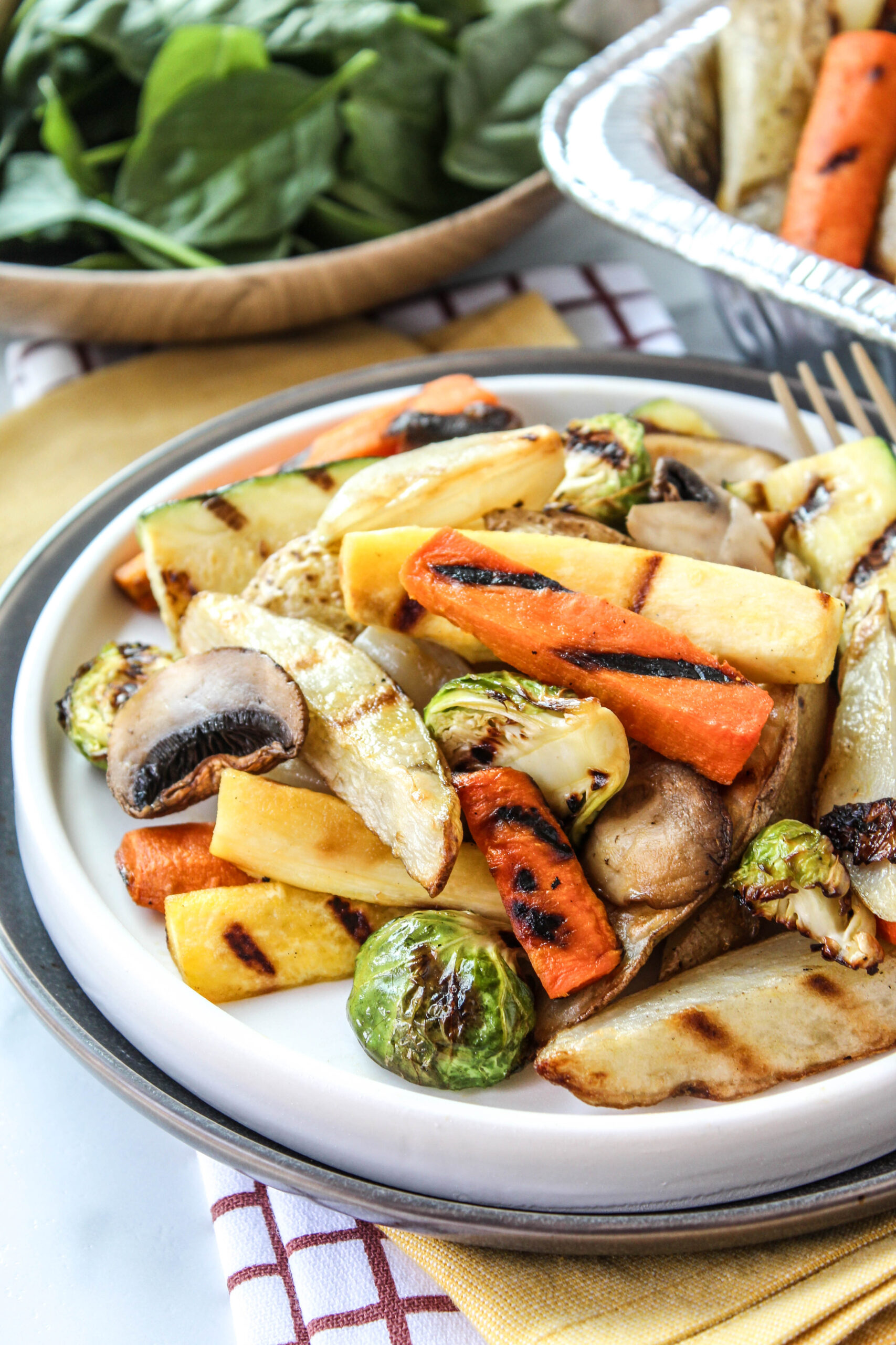 Crispy air fryer vegetables with golden edges and vibrant color