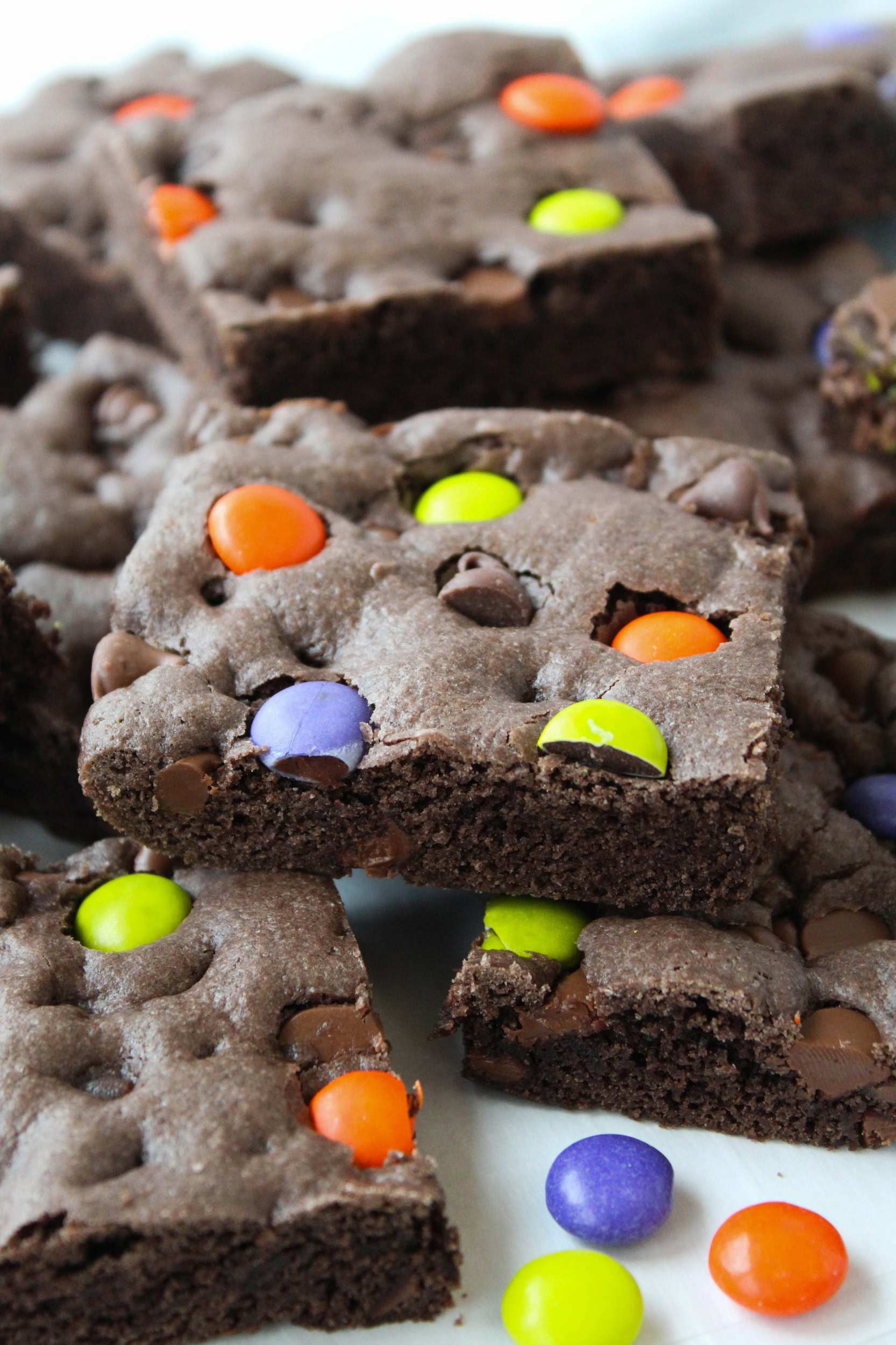 Halloween M&M Cake Mix Cookie Bar Recipe