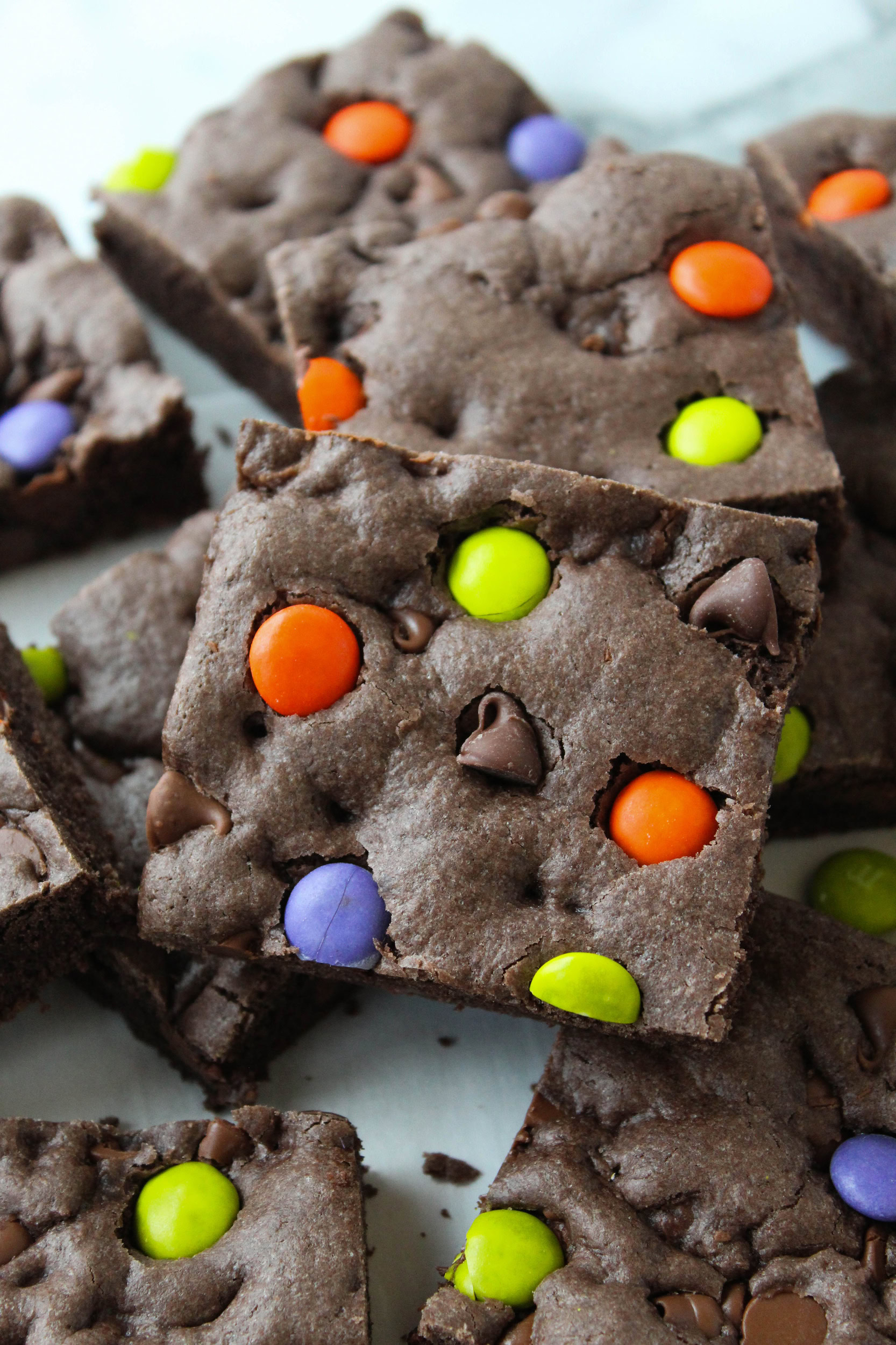Halloween M&M Cake Mix Cookie Bar Recipe