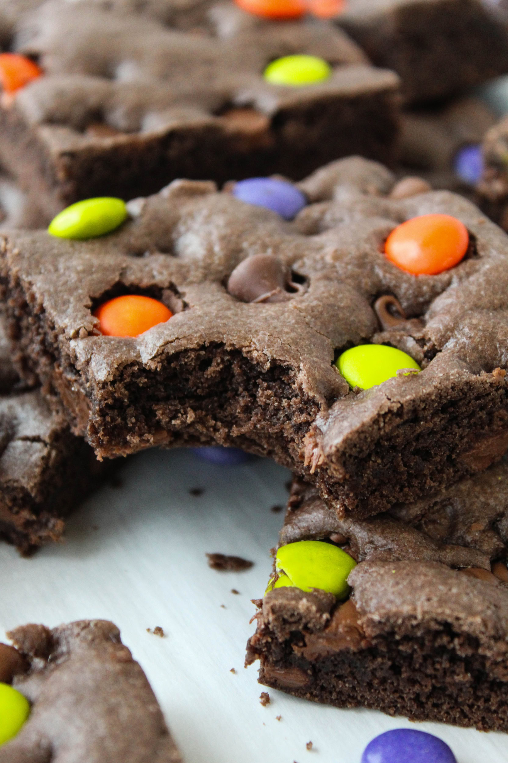 Halloween M&M Cake Mix Cookie Bar Recipe