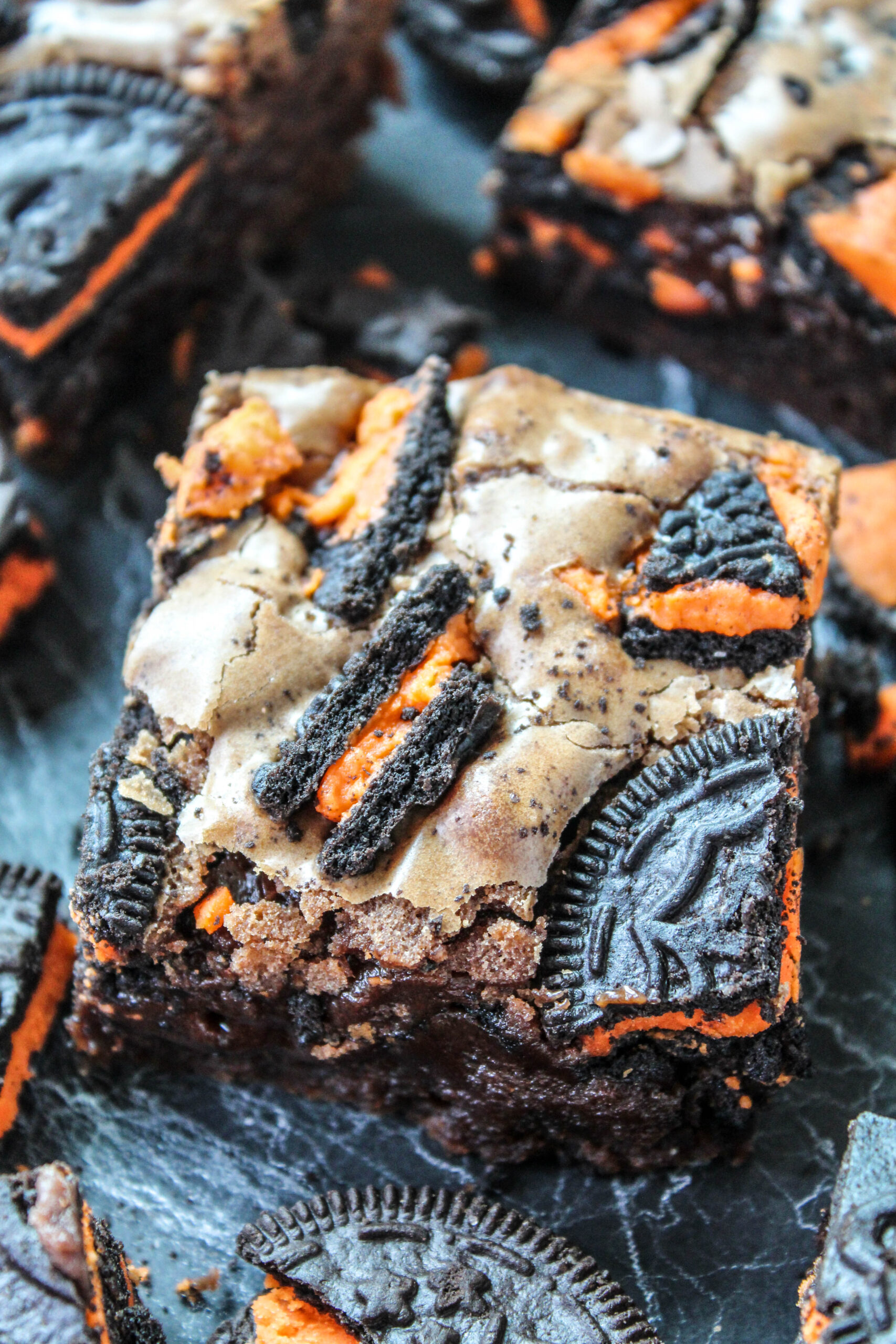 Halloween-themed Oreo brownies