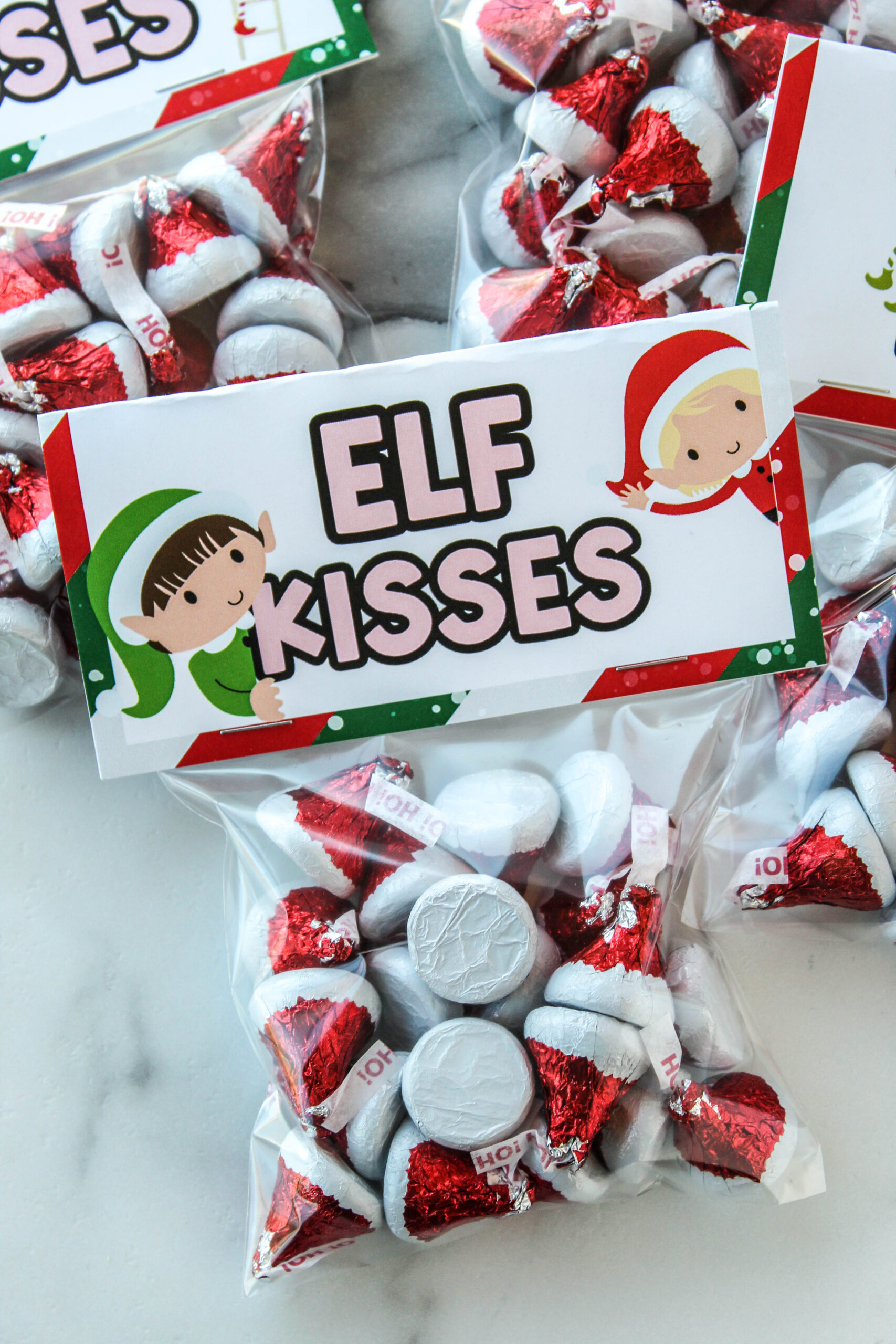 Free Printable Elf Kisses Treat Bag Topper