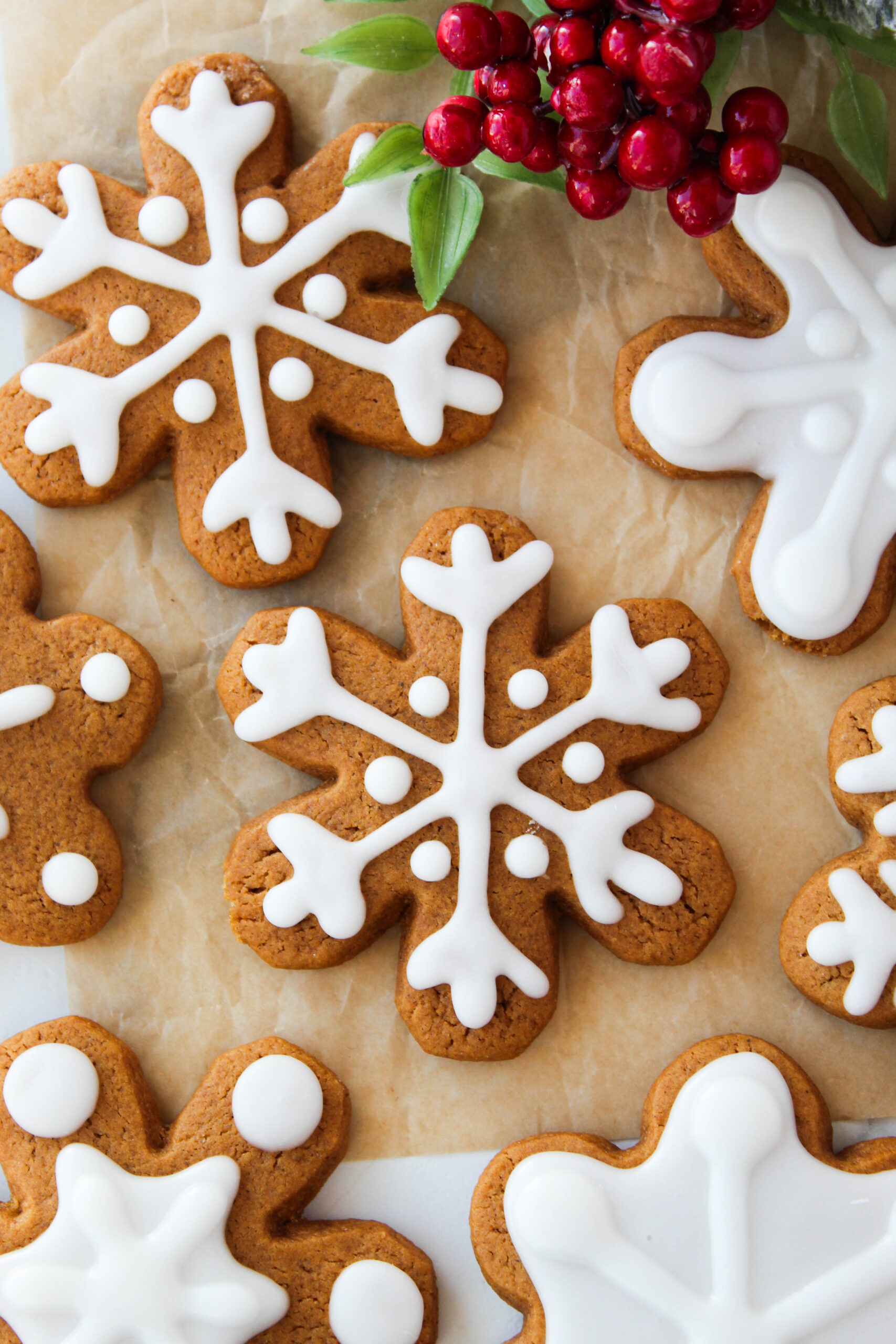 Gingerbread Snowflake Cookies