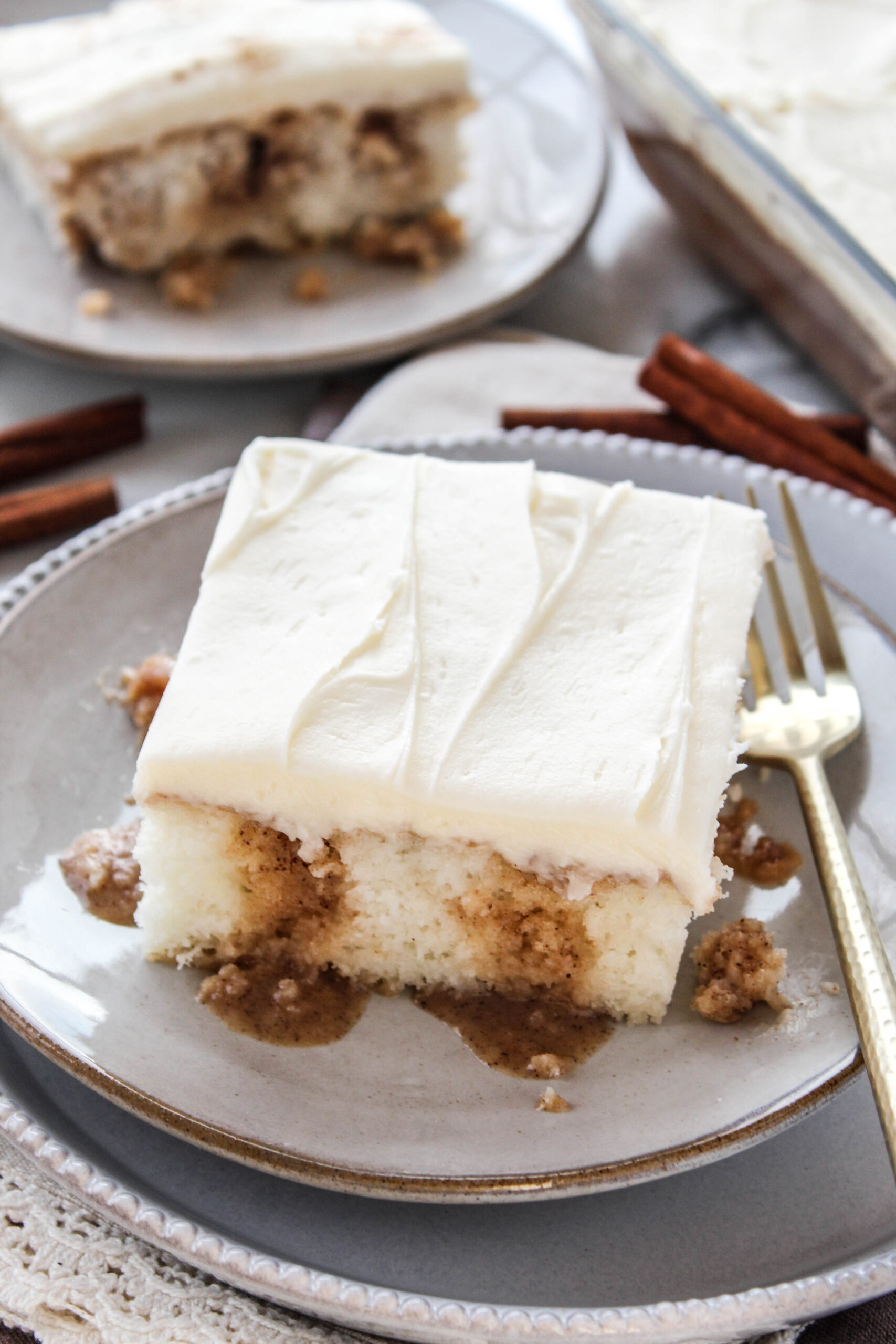 Cinnamon Roll Poke Cake