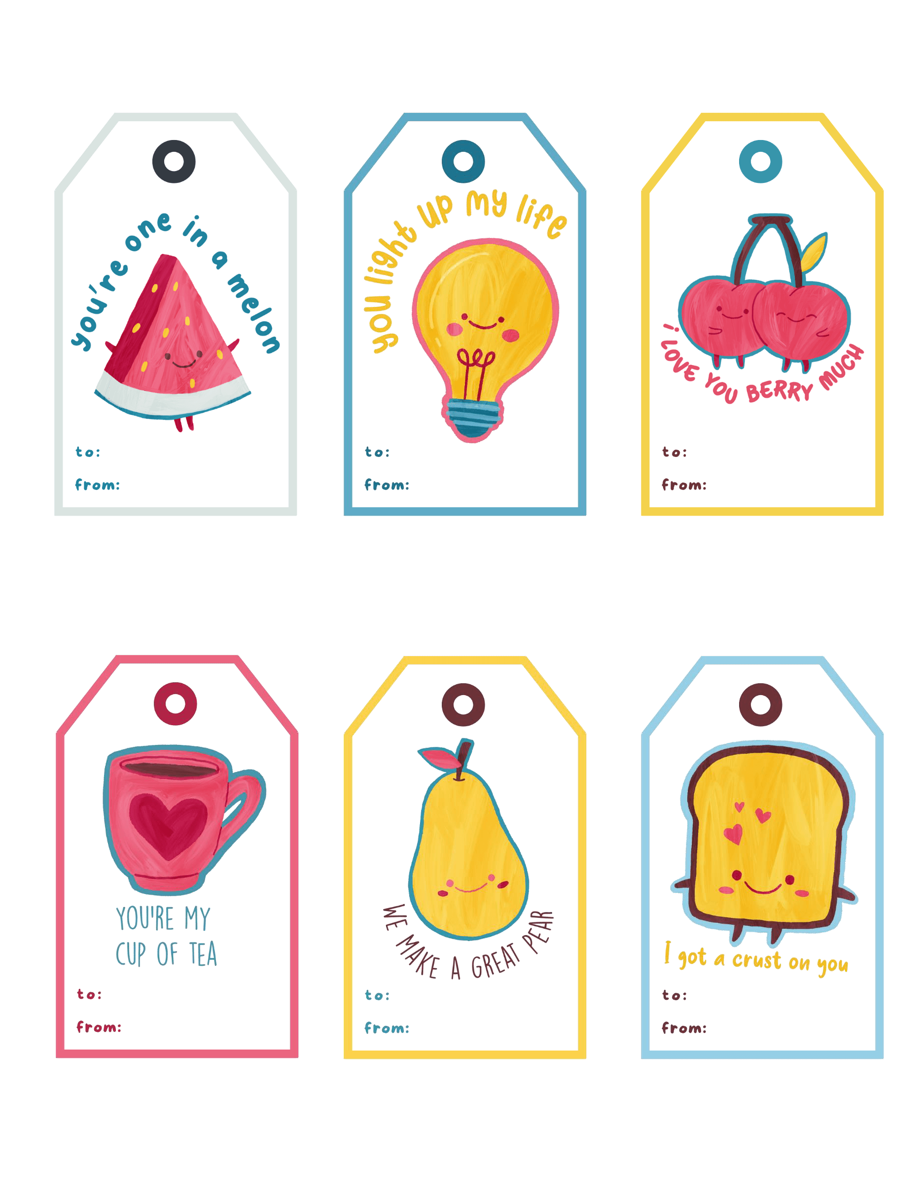 Free Printable Punny Valentine Gift Tags