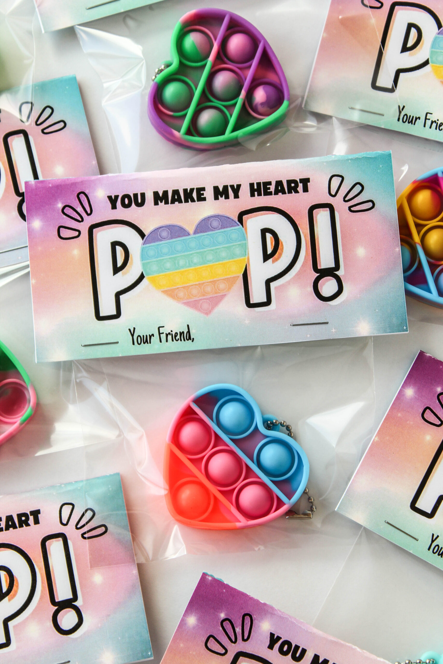 Free Printable You Make My Heart Pop Valentine Bag Topper