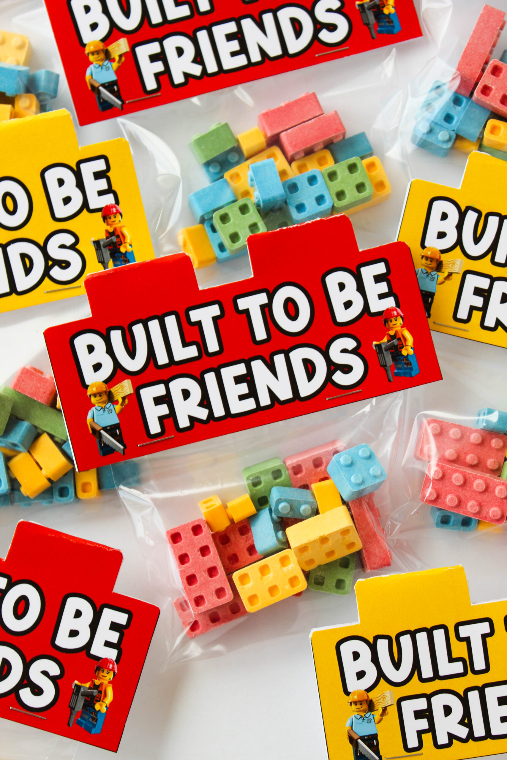Free Printable Built to Be Friends LEGO Valentine Bag Topper